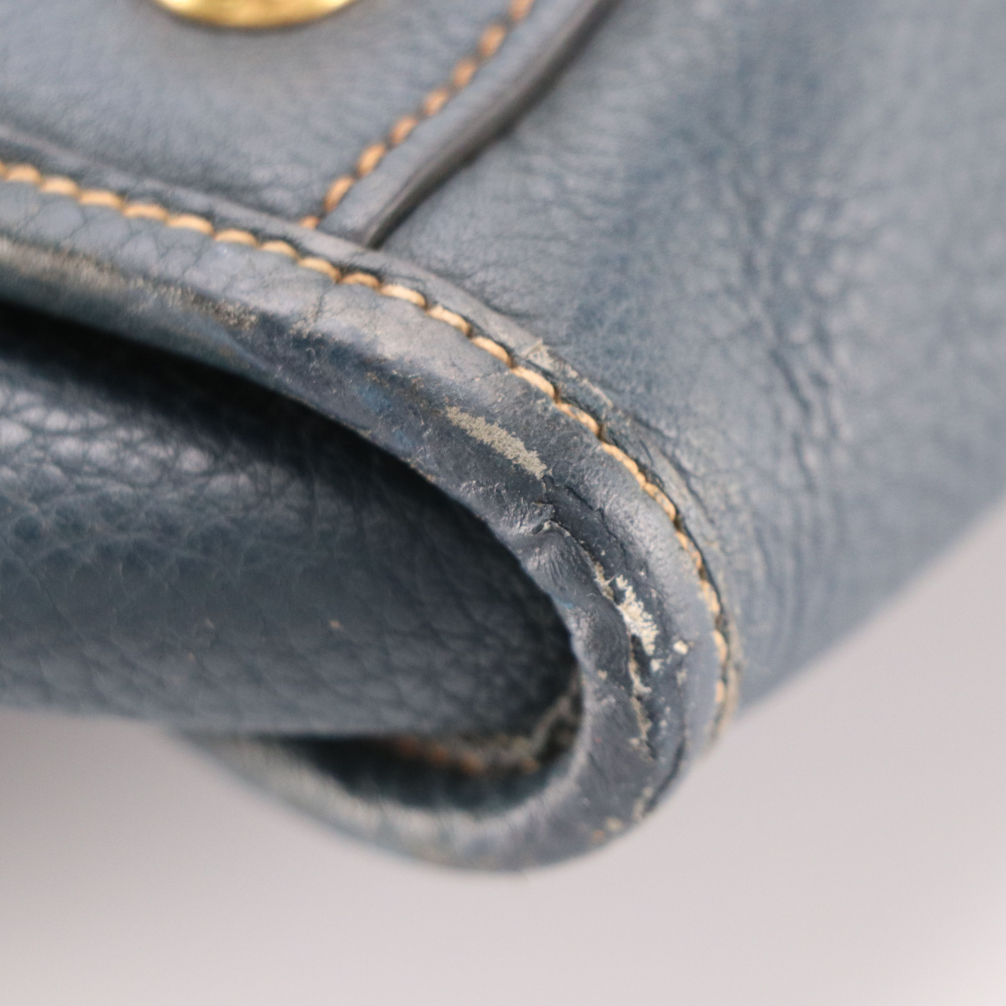 Prada Satchel Bag in Blue Vitello Daino Leather