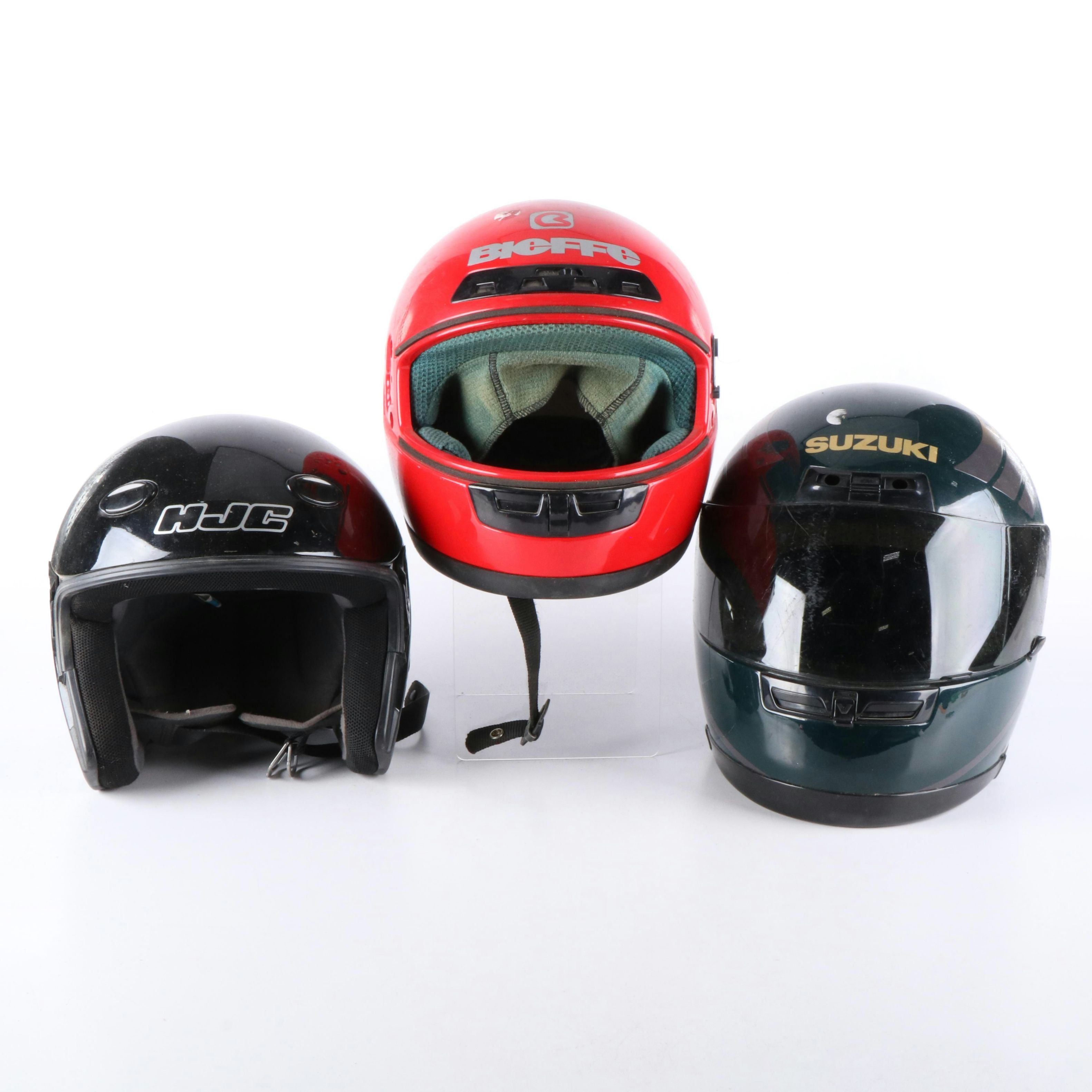 Bieffe and Suzuki Full Face with HJC Open Face Motorcycle Helmets