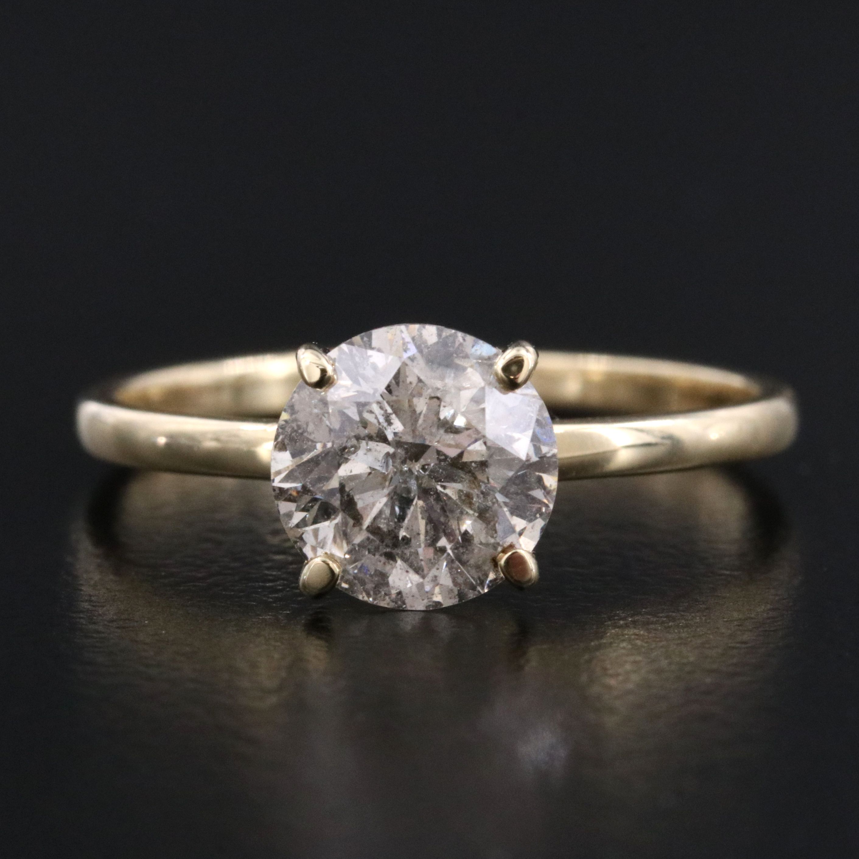 14K 1.57 CT Diamond Solitaire Ring with IGI Jewelry Report