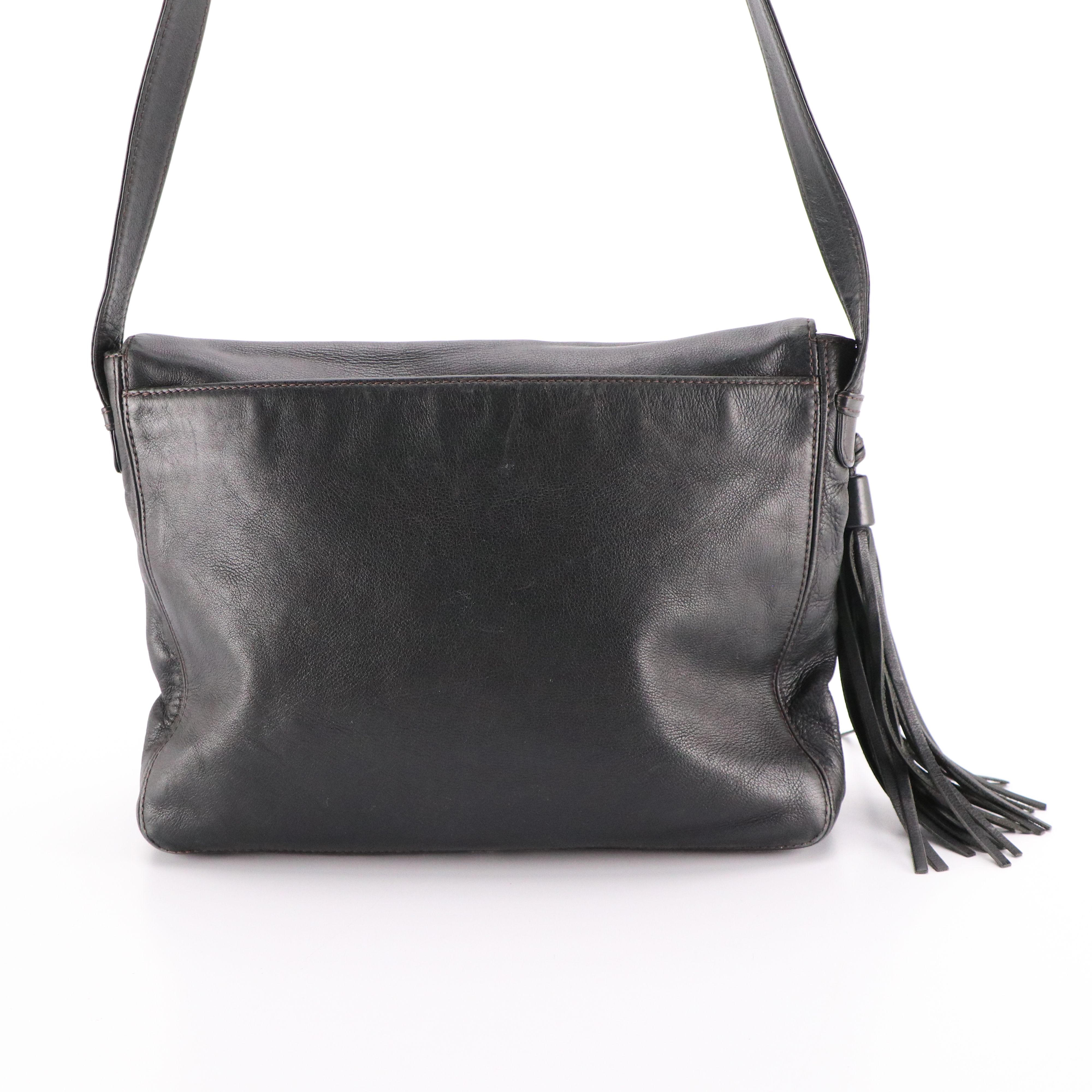 Chanel Stitched CC Flap Messenger Bag in Leather with Box