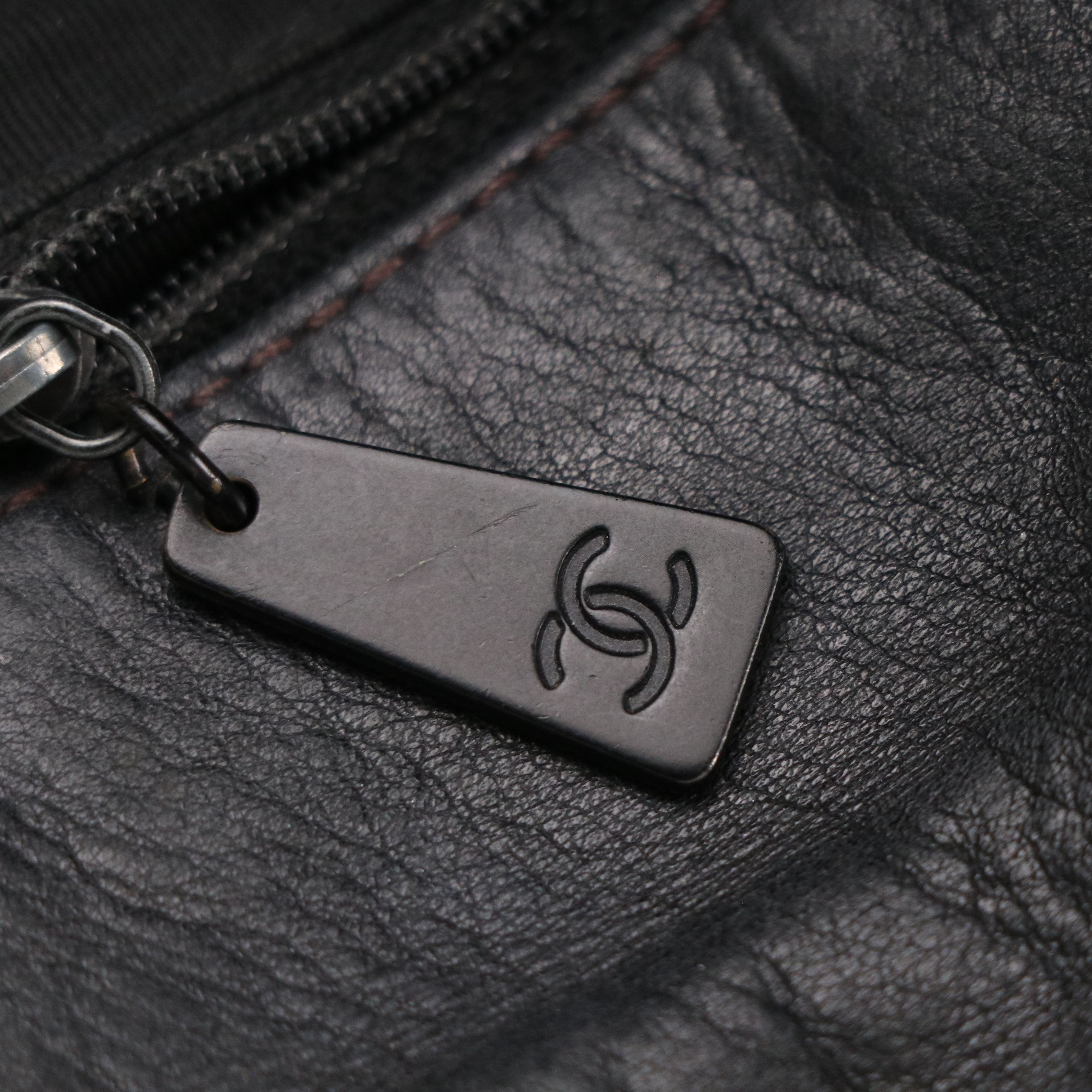 Chanel Stitched CC Flap Messenger Bag in Leather with Box