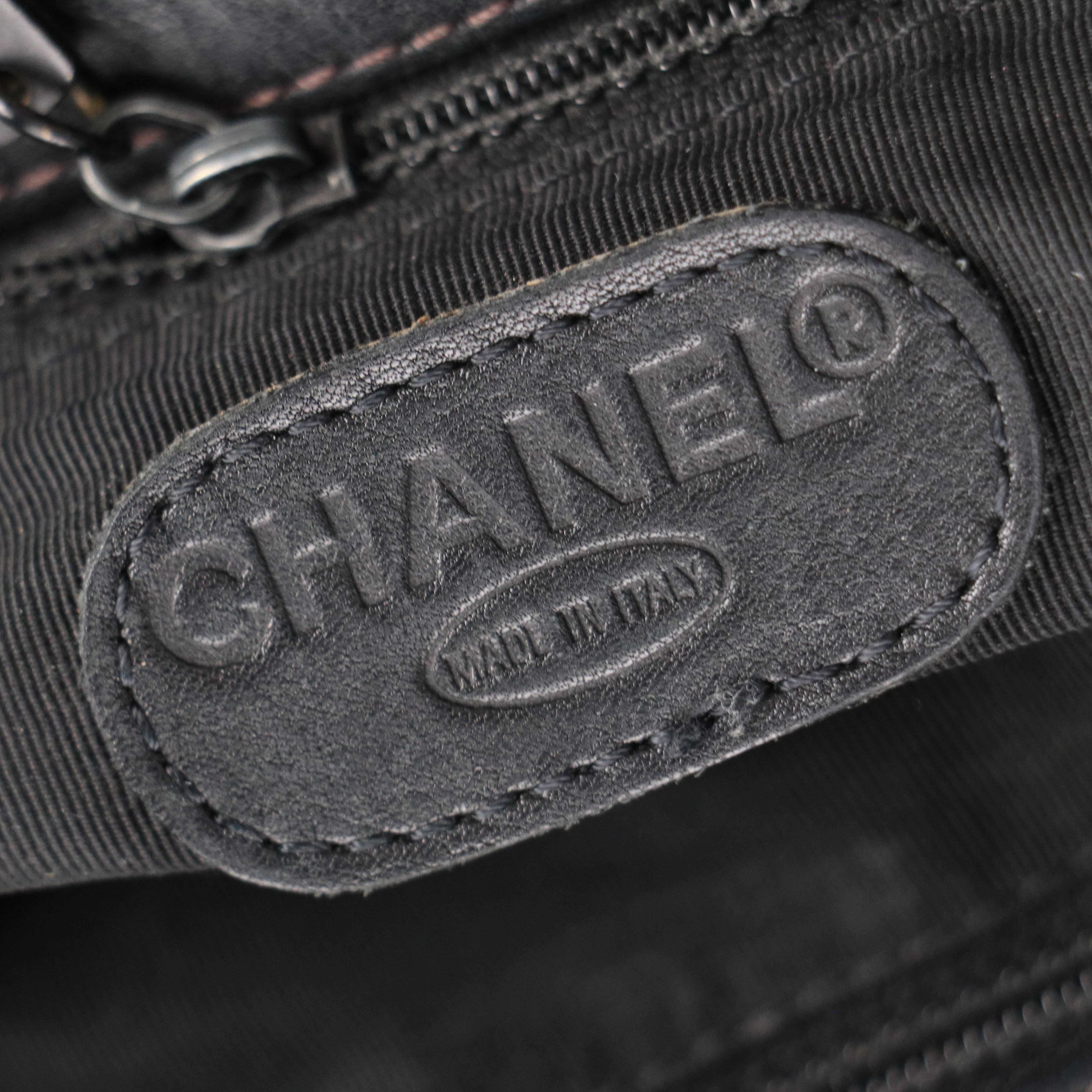 Chanel Stitched CC Flap Messenger Bag in Leather with Box