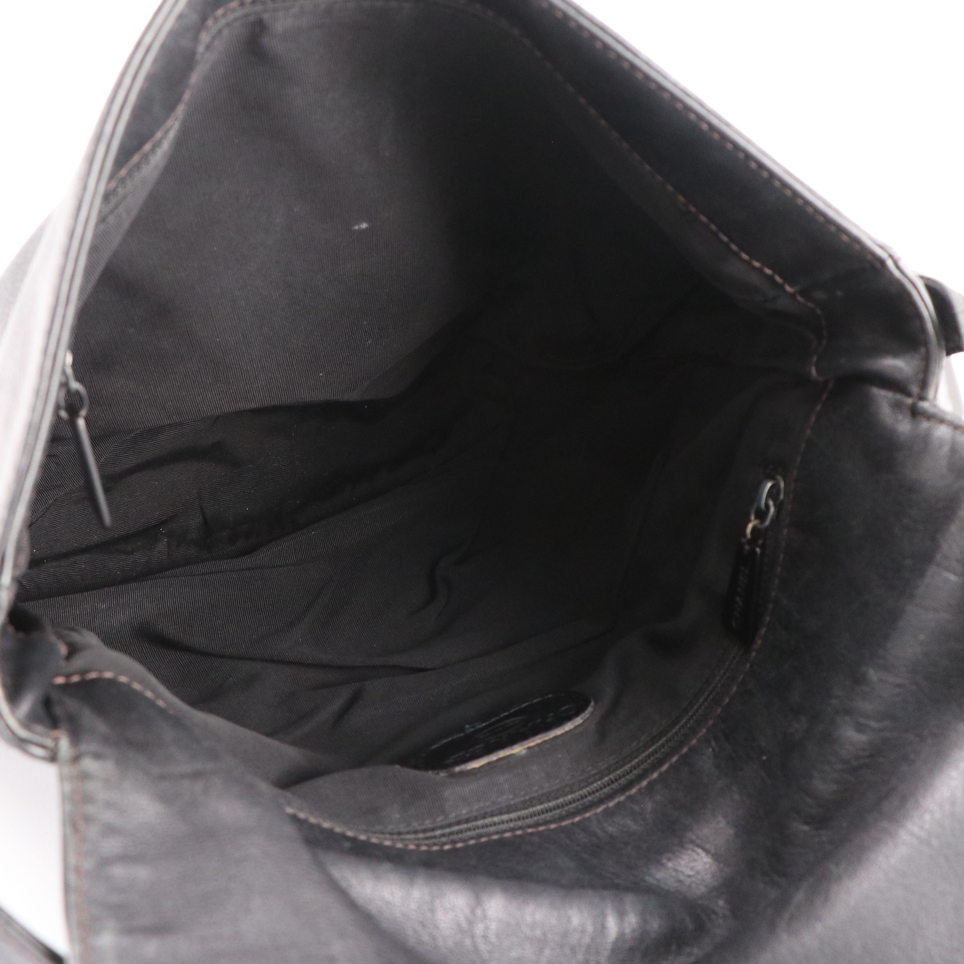 Chanel Stitched CC Flap Messenger Bag in Leather with Box