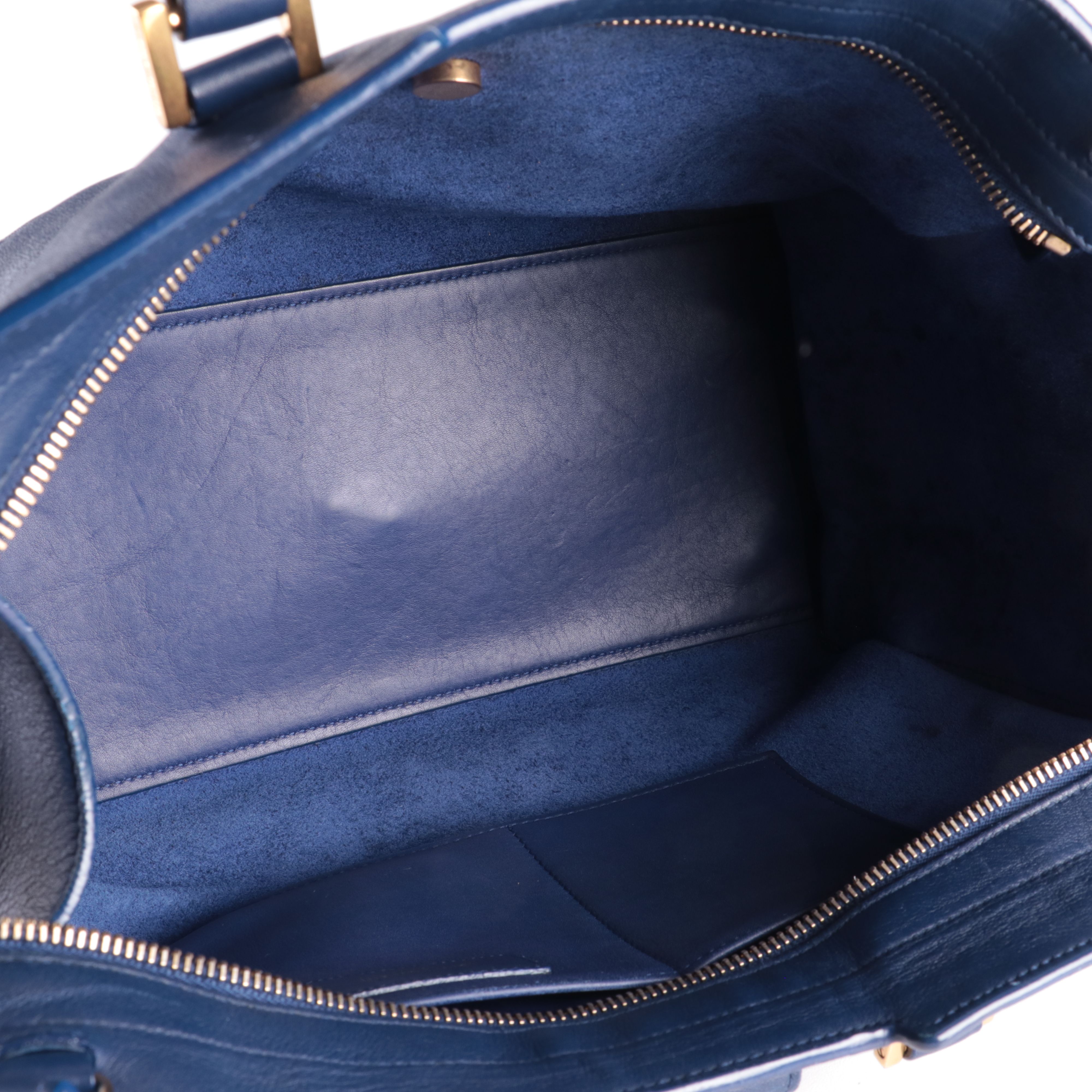 Saint Laurent Cabas Chyc Satchel in Blue Leather