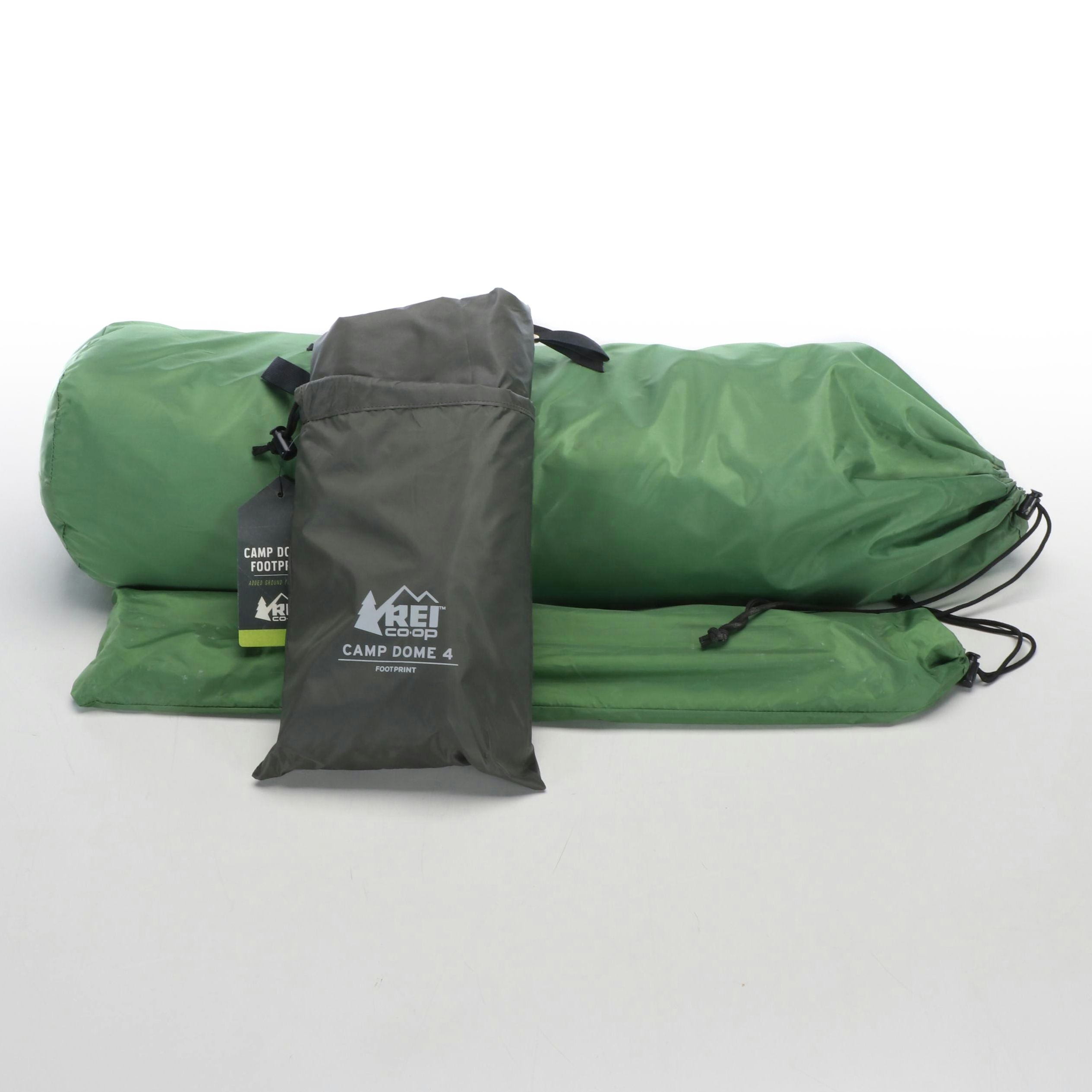 REI "Camp Dome 4" Outdoor Tent with "Footprint" Ground Cover and Poles
