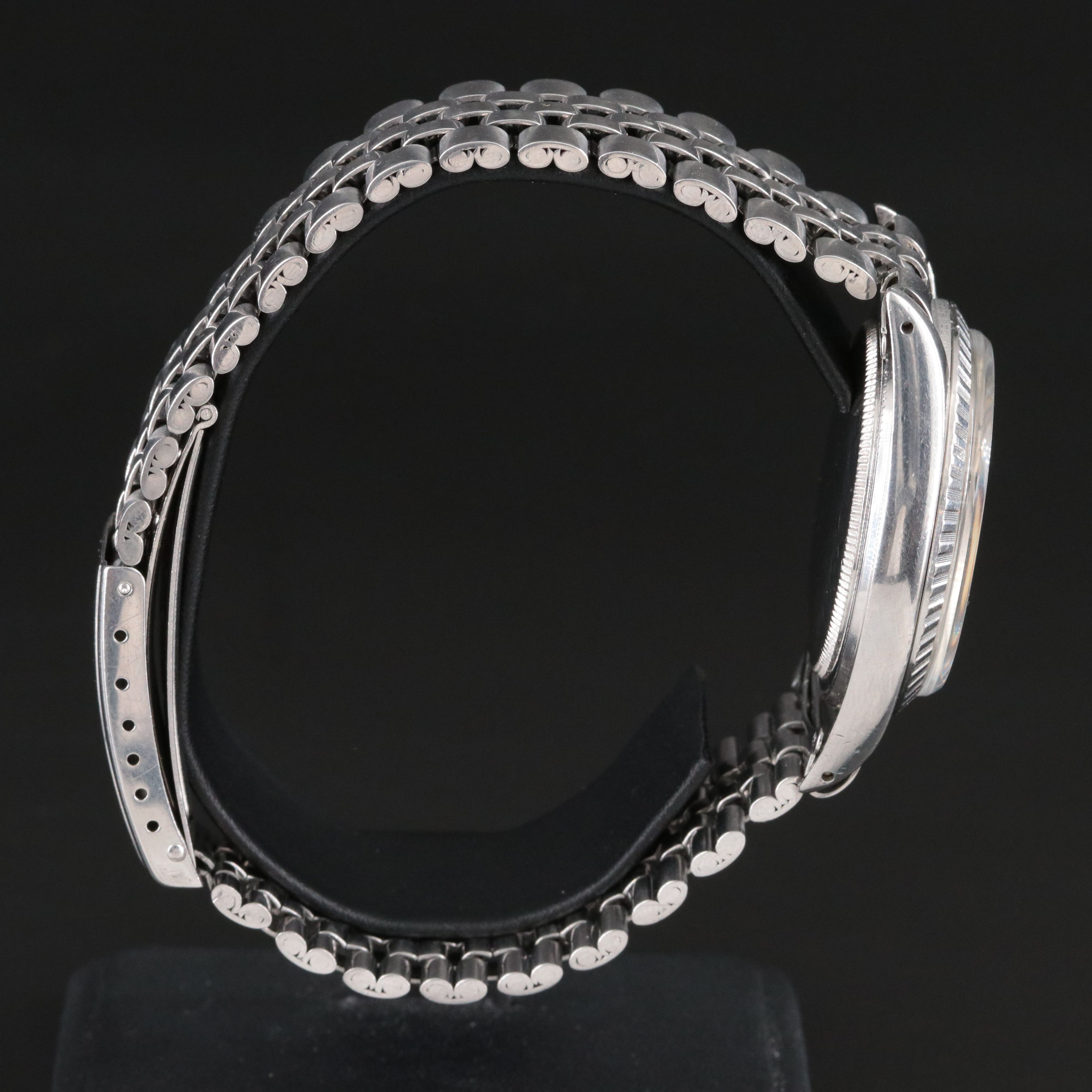 1964 Rolex Stainless Steel Engine Turned Bezel Datejust 1603 Watch