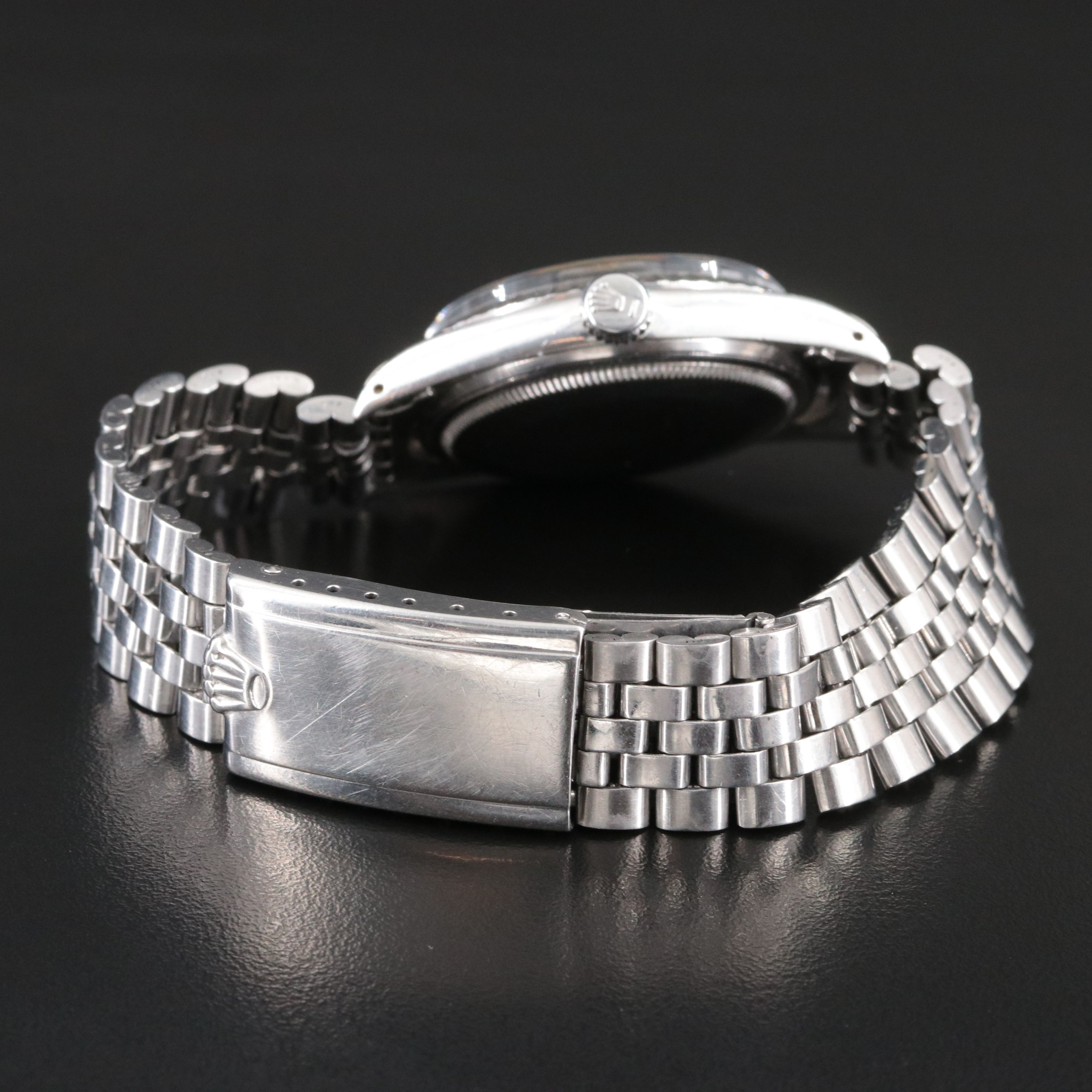 1964 Rolex Stainless Steel Engine Turned Bezel Datejust 1603 Watch