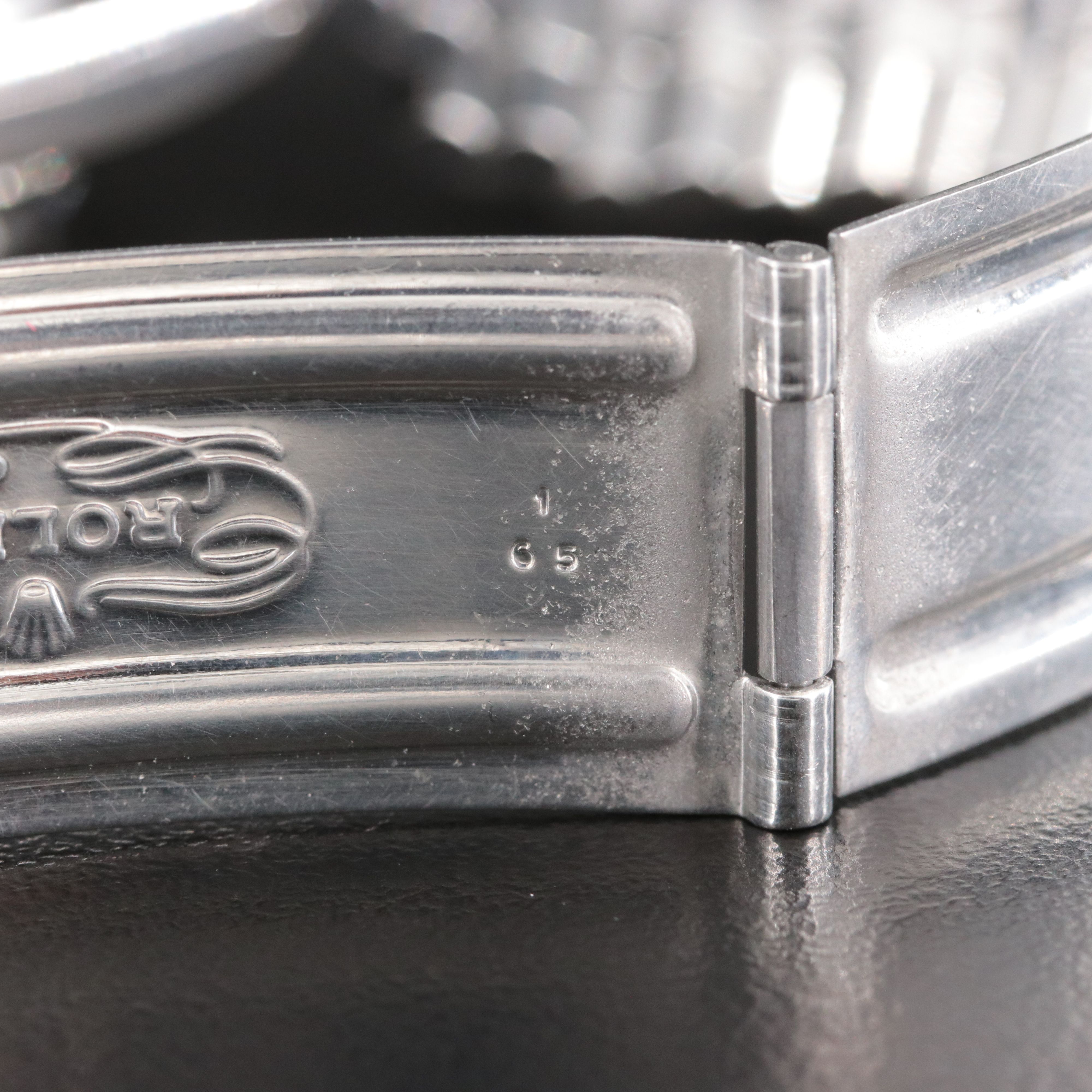 1964 Rolex Stainless Steel Engine Turned Bezel Datejust 1603 Watch