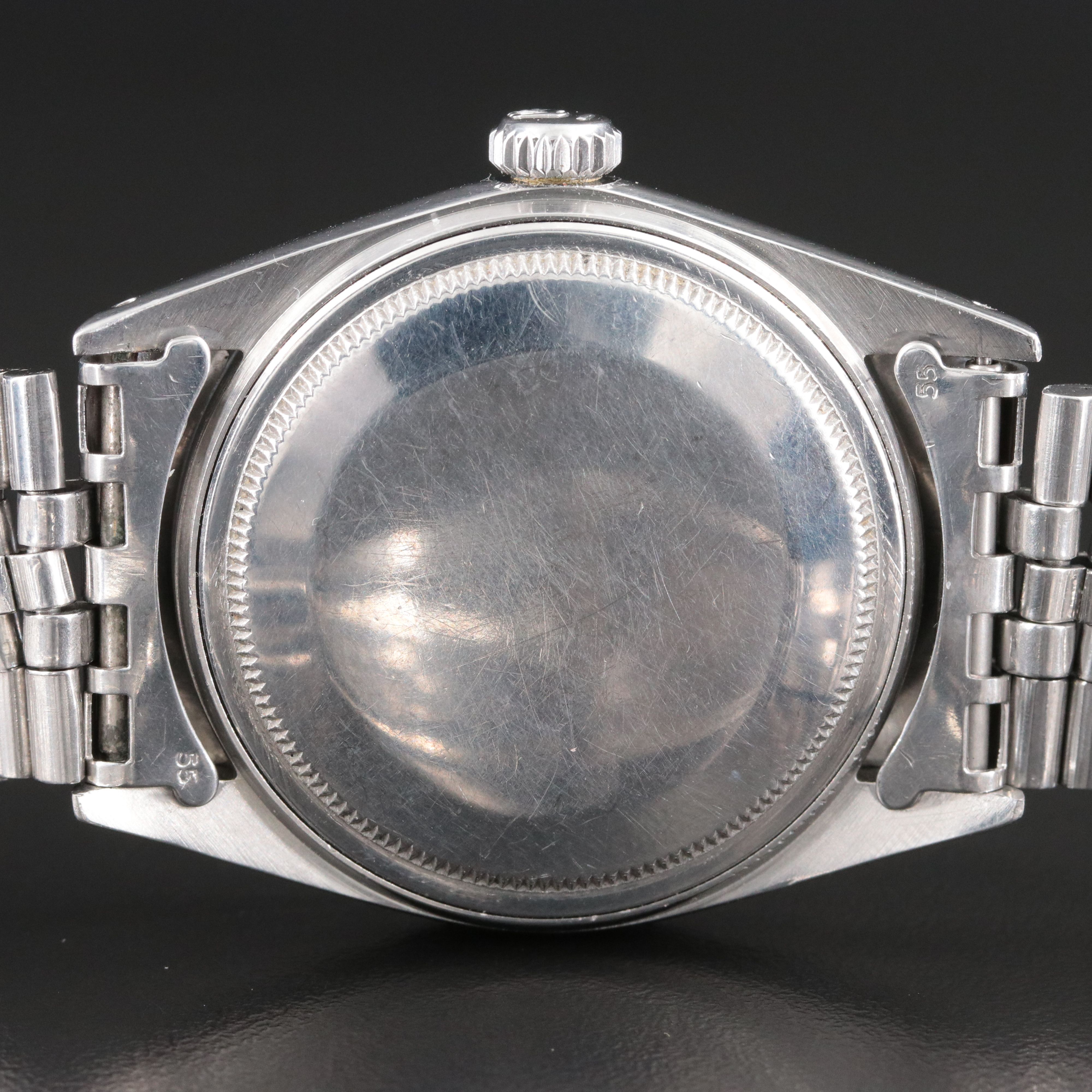 1964 Rolex Stainless Steel Engine Turned Bezel Datejust 1603 Watch