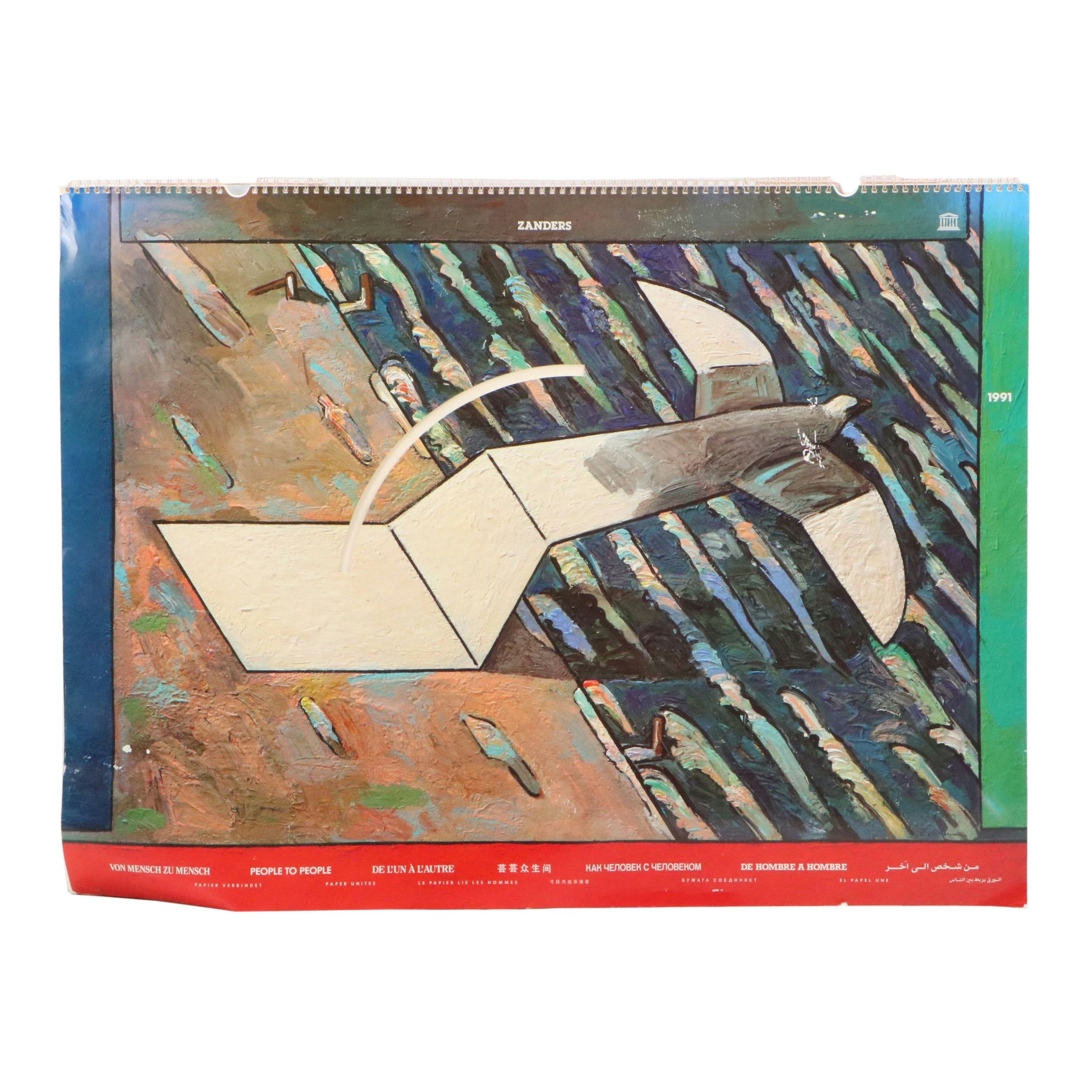 Zanders Art Calendar "People to People - Paper Unites," 1991
