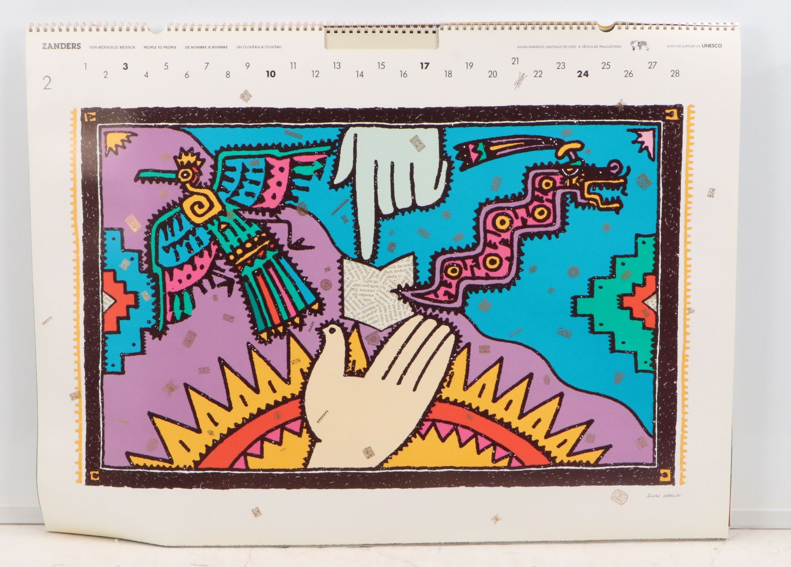 Zanders Art Calendar "People to People - Paper Unites," 1991