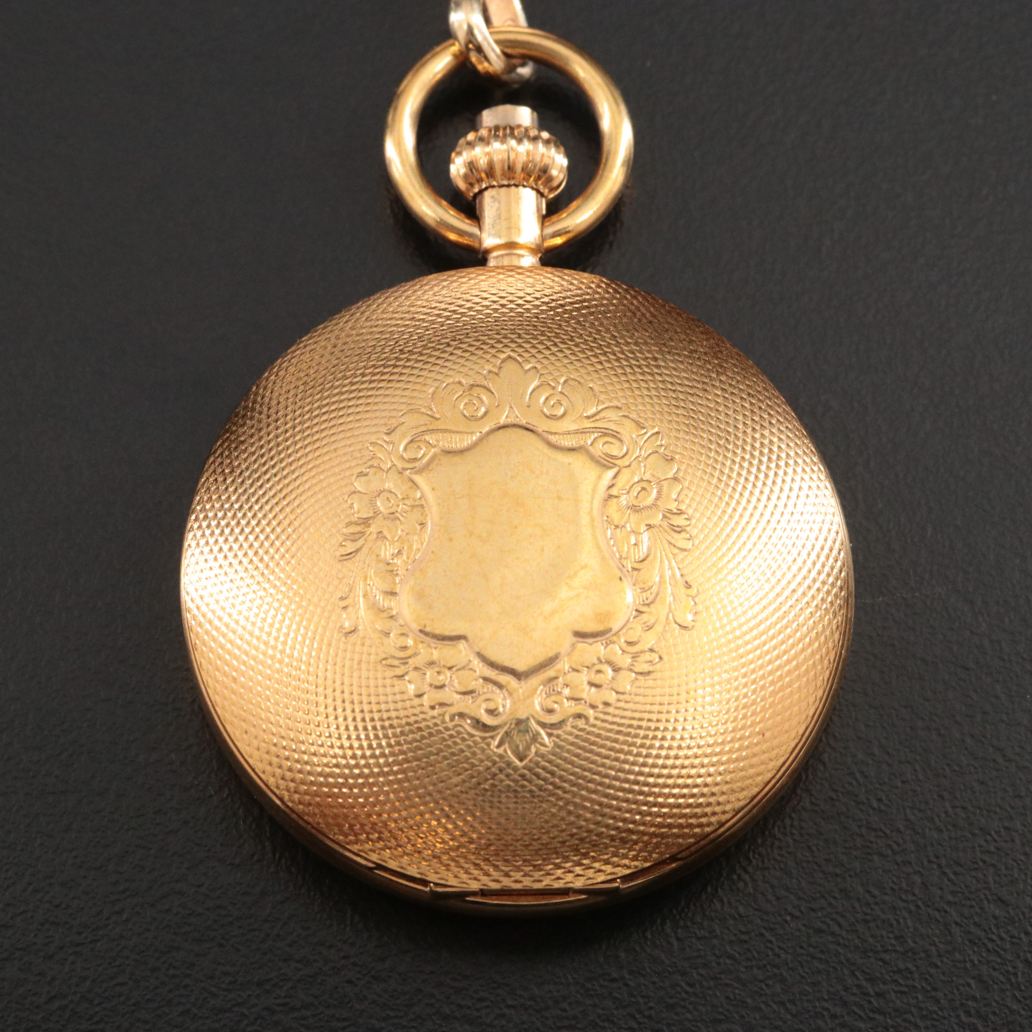 Calibri Gold-Tone Pocket Watch with Pen Knife Fob