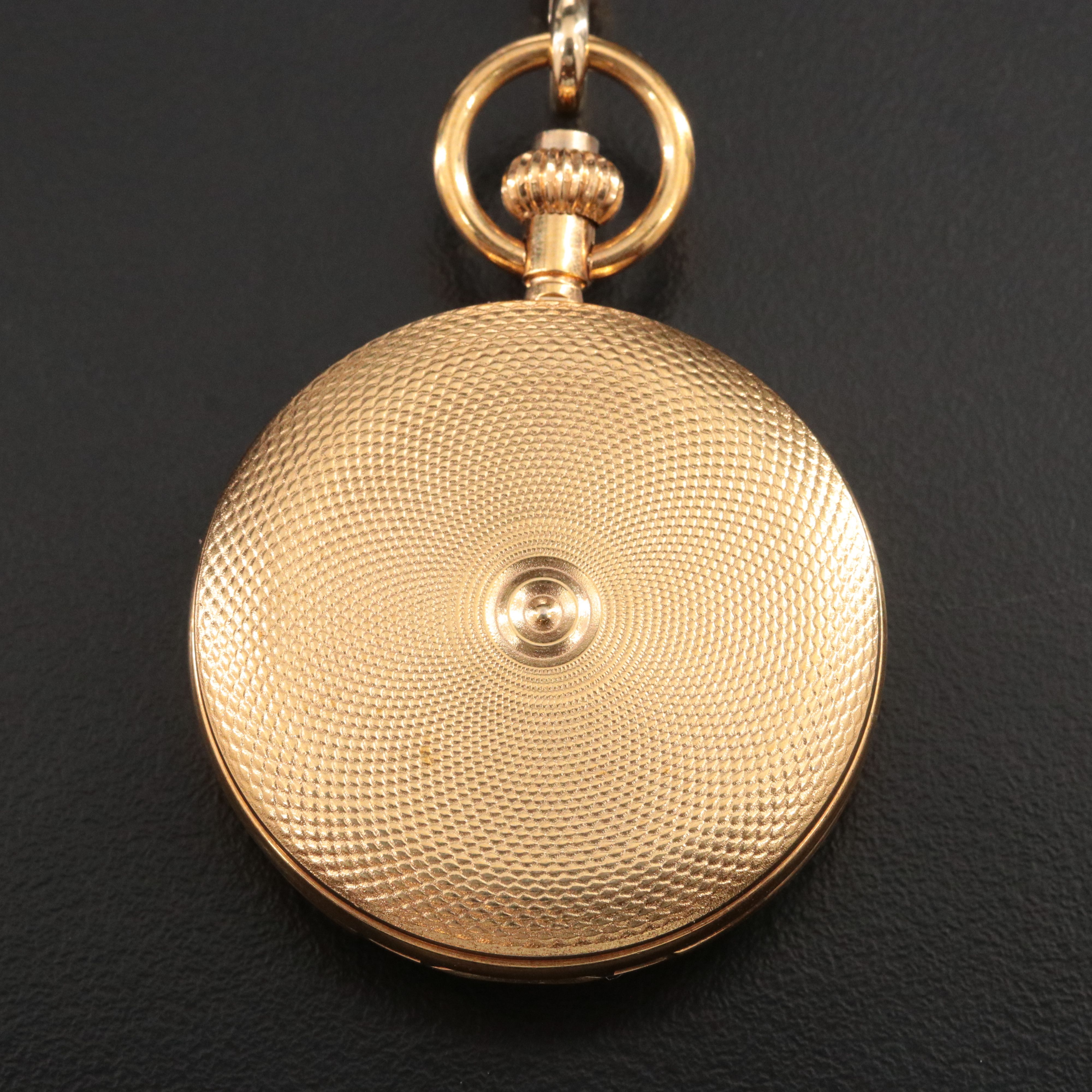 Calibri Gold-Tone Pocket Watch with Pen Knife Fob
