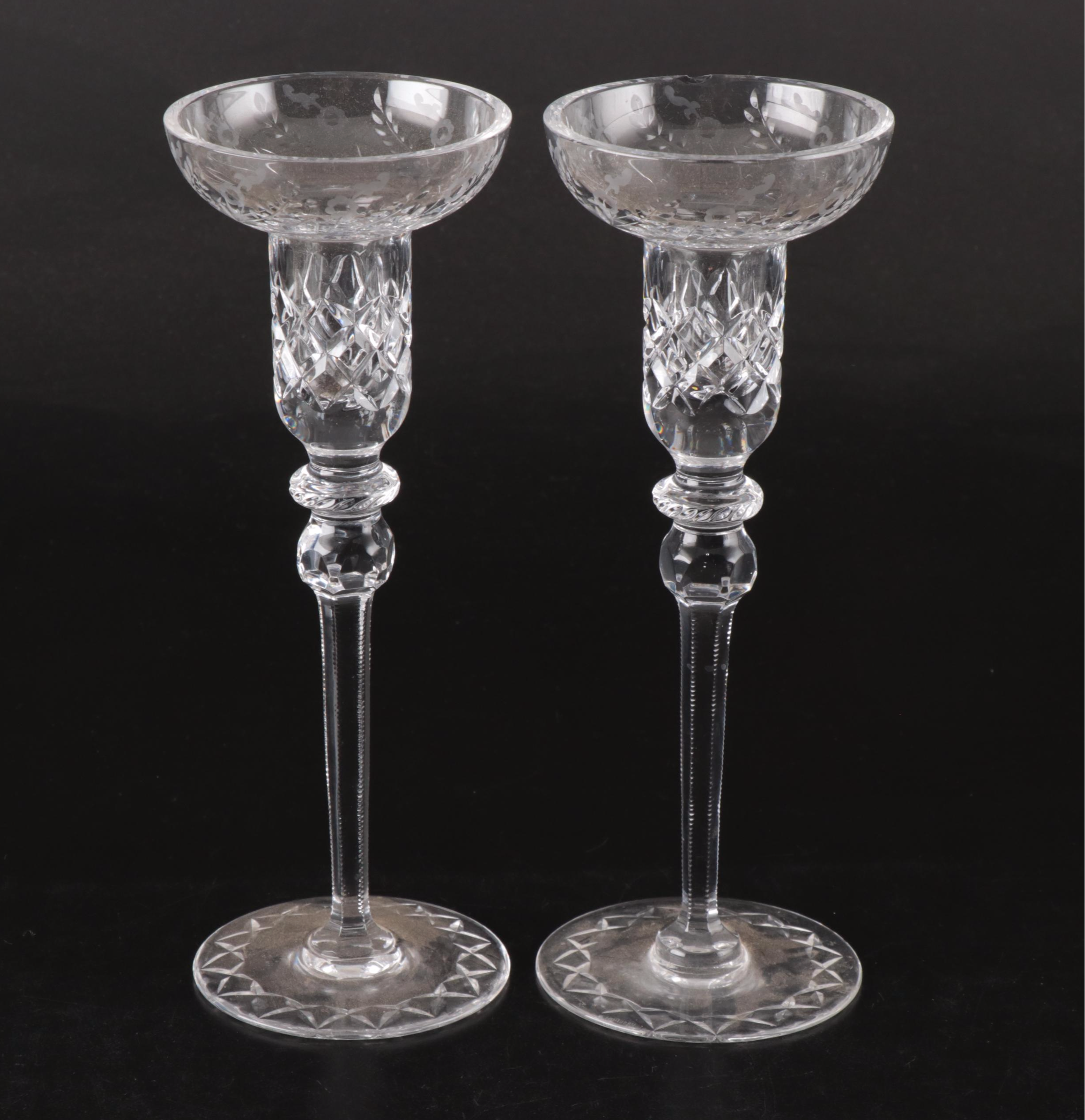 Waterford "Lismore," Rogaska "Gallia" and More Crystal Candle Sticks