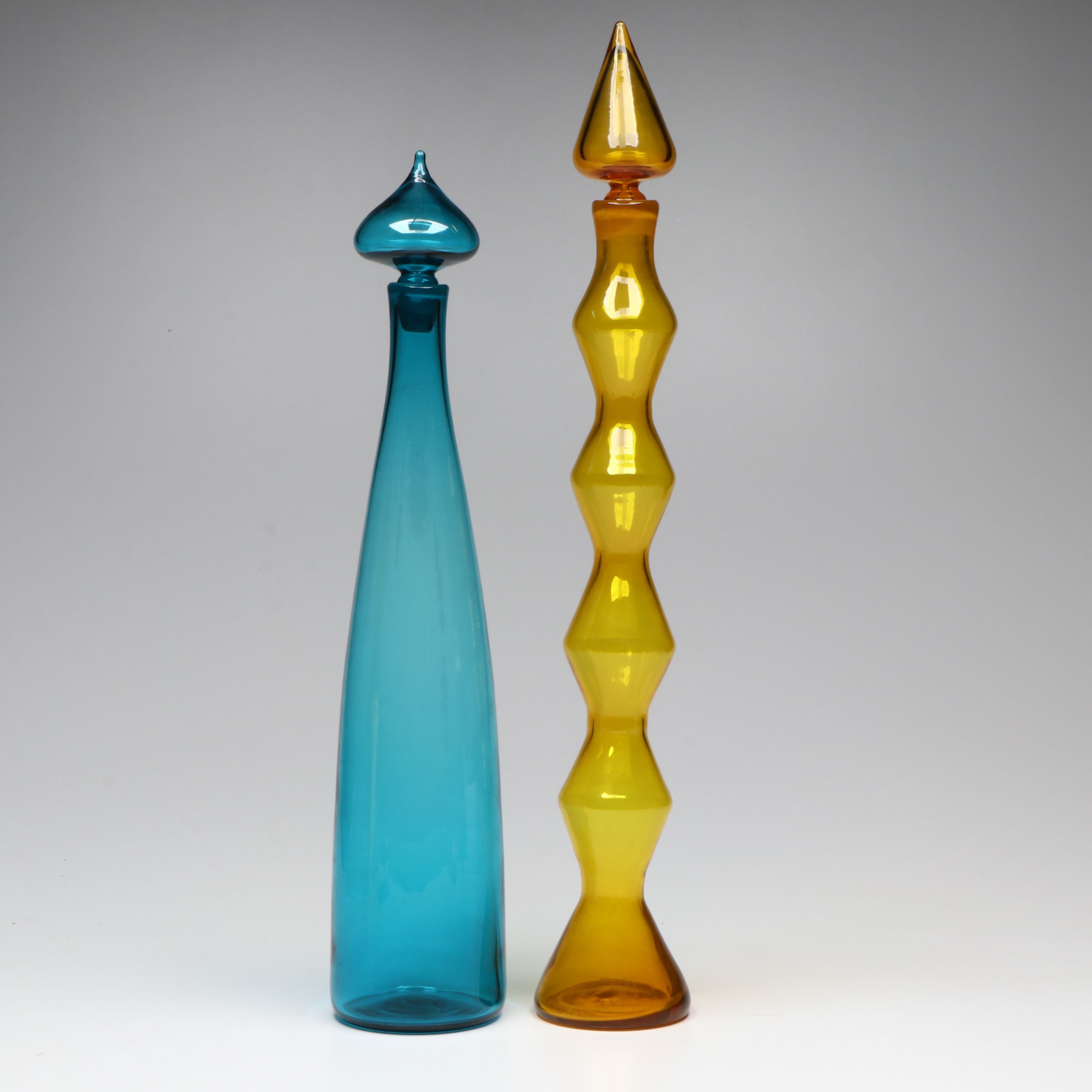 Blenko Mid Century Modern Style Glass Decanters, 1958-1961