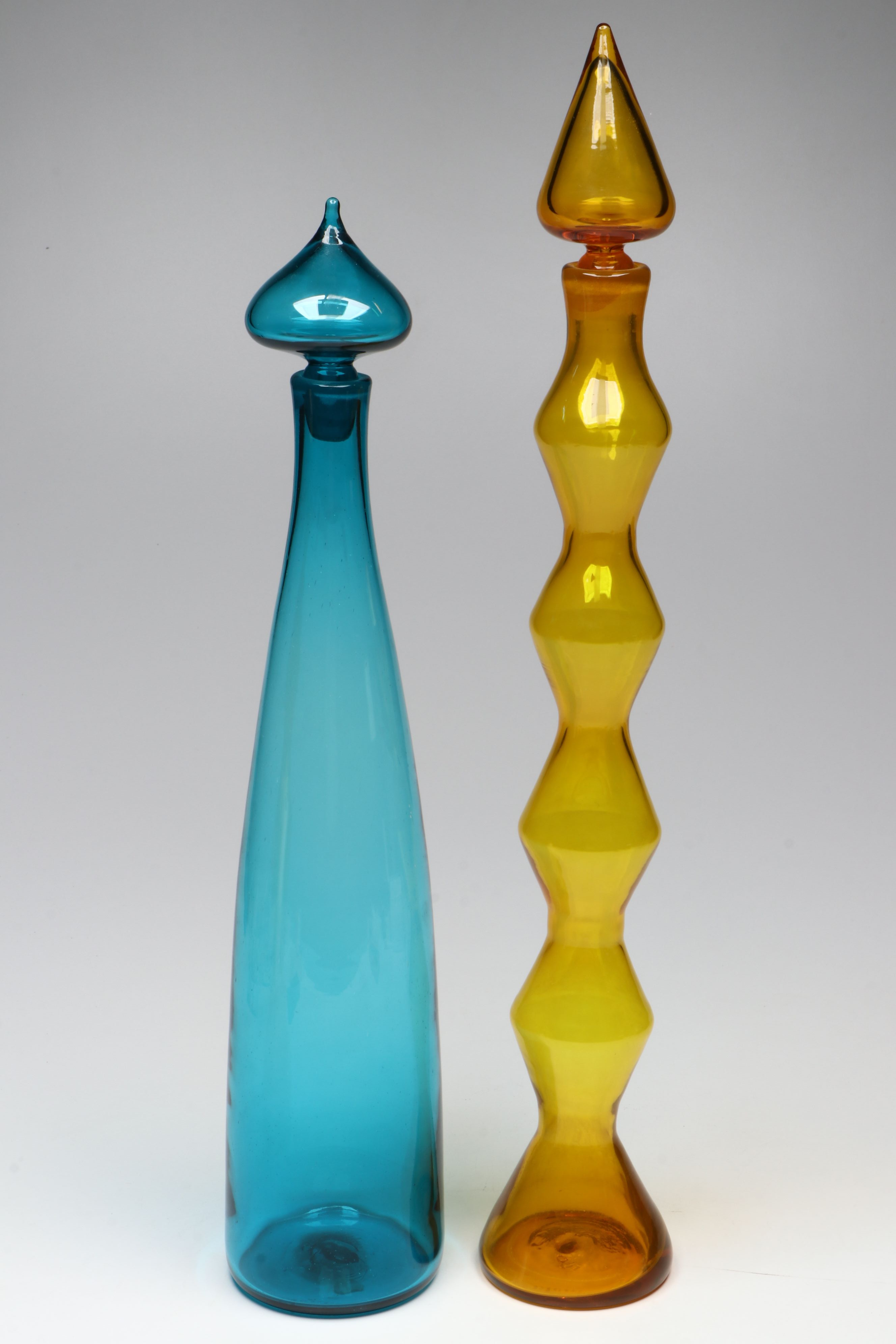 Blenko Mid Century Modern Style Glass Decanters, 1958-1961