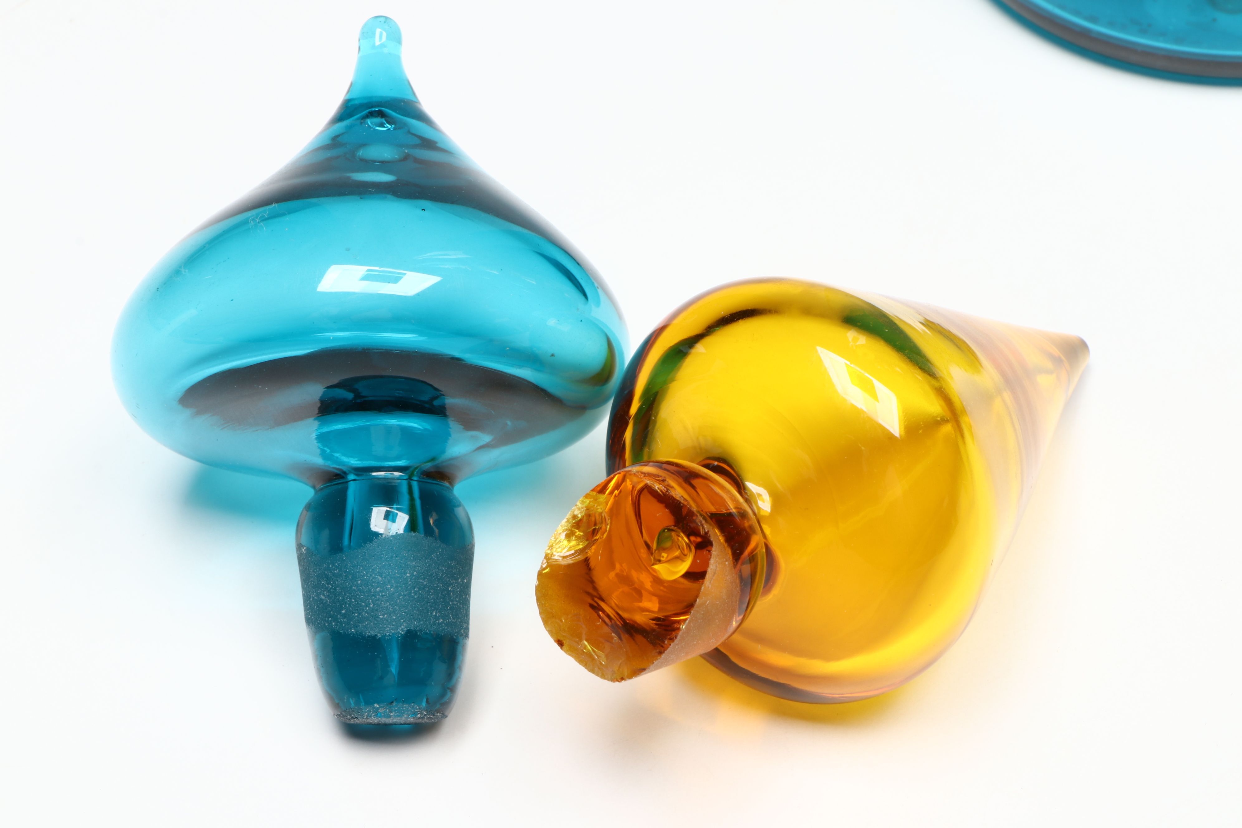 Blenko Mid Century Modern Style Glass Decanters, 1958-1961