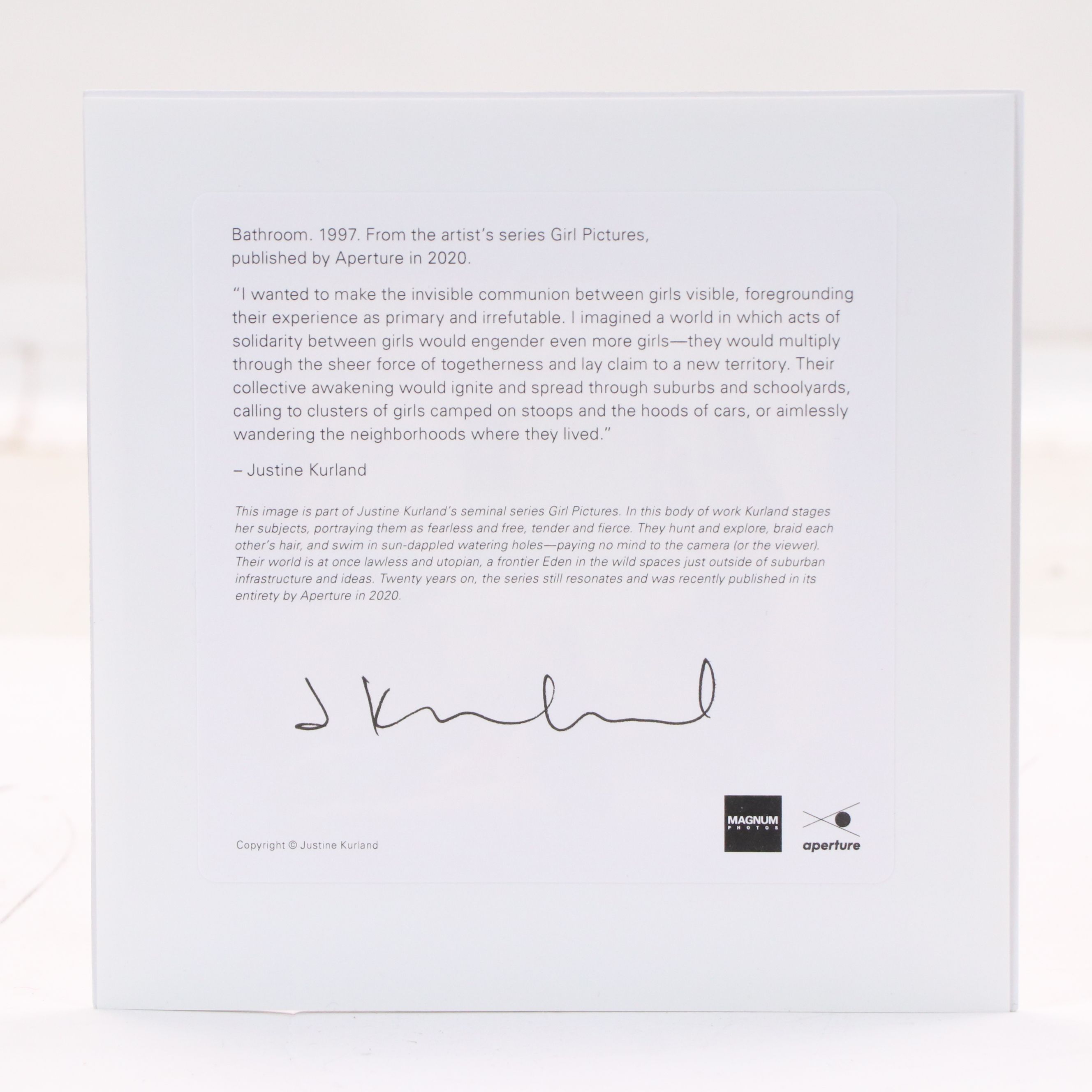 Justine Kurland Digital Chromogenic Print "Bathroom. 1997," 2020