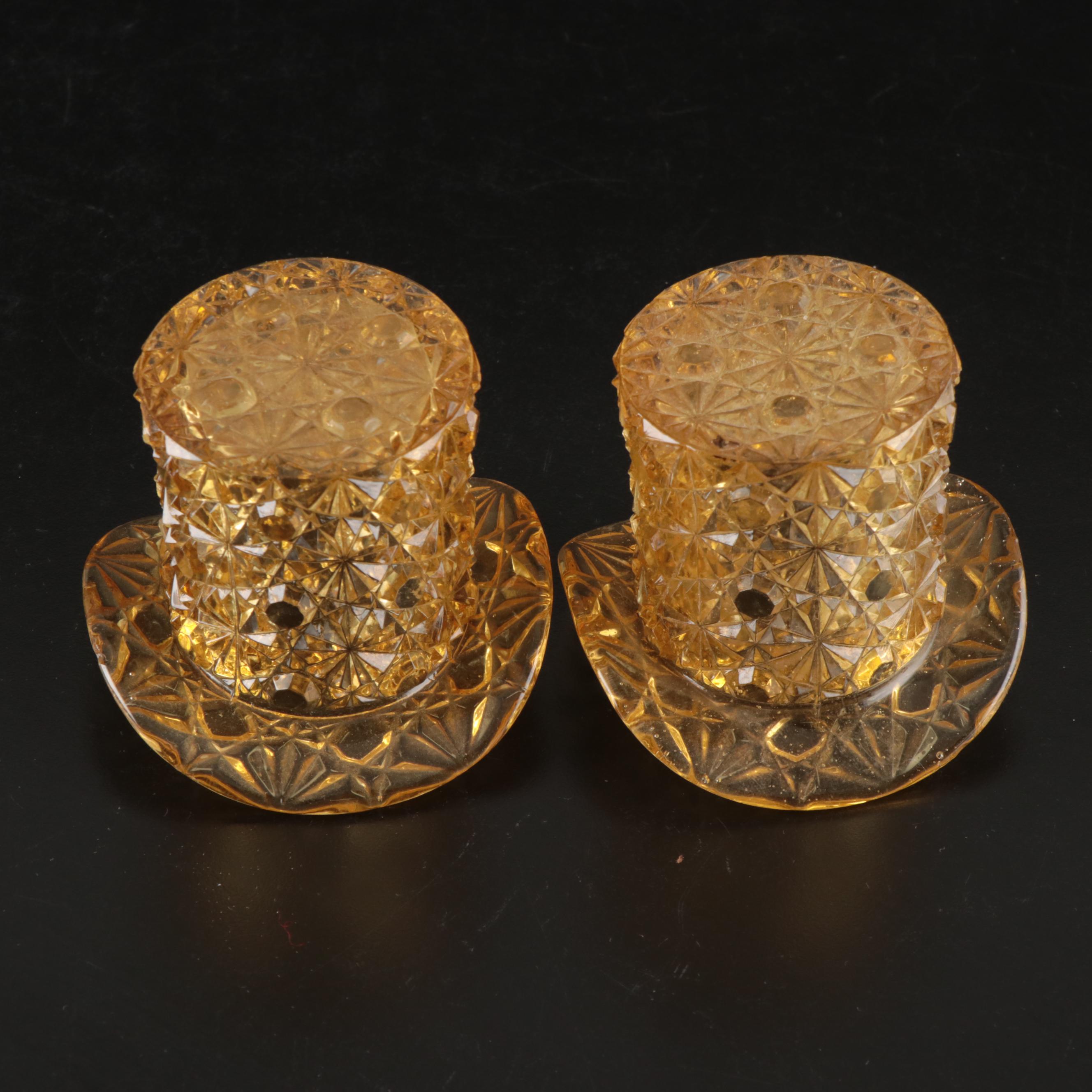 McKee & Bros Ribbed Hat Toothpick, More Glass Top Hats, Fenton Style Slipper