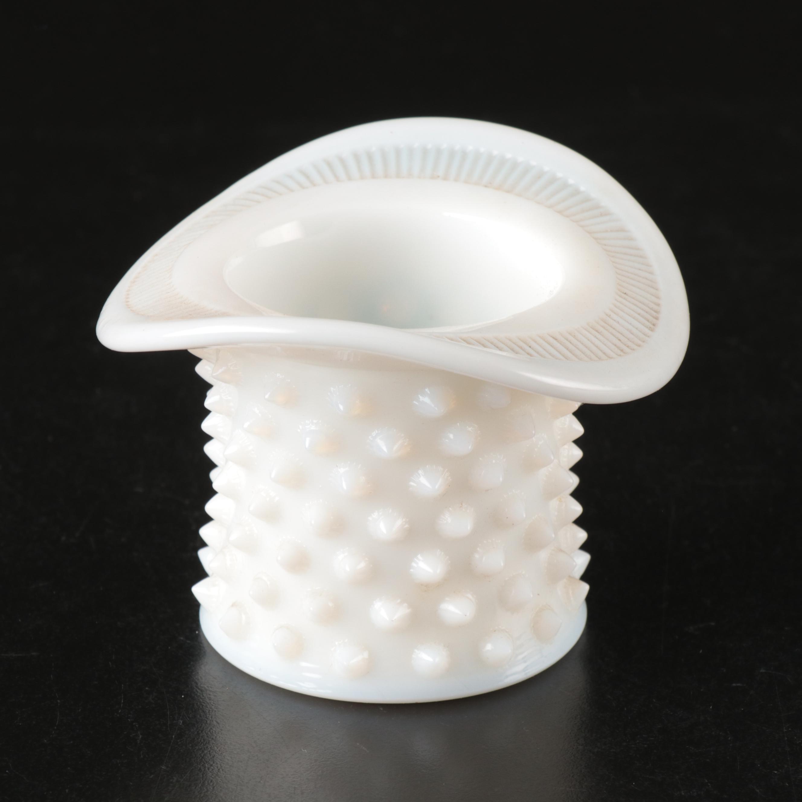 McKee & Bros Ribbed Hat Toothpick, More Glass Top Hats, Fenton Style Slipper