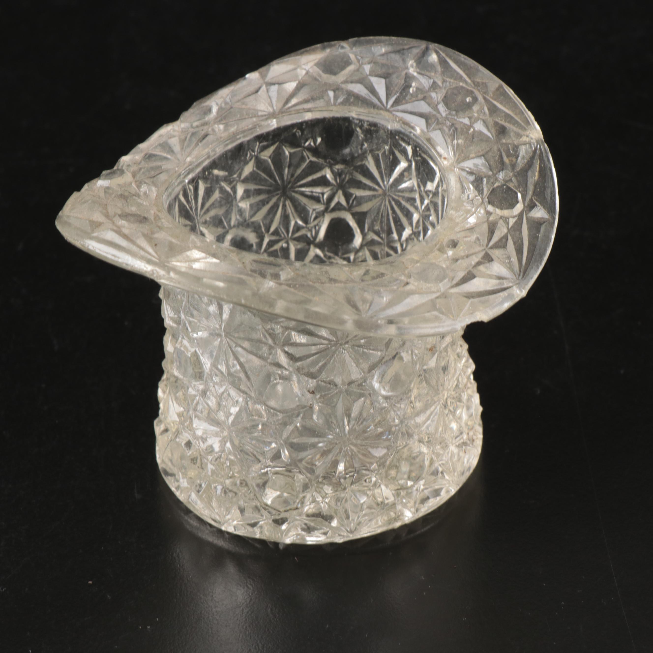 McKee & Bros Ribbed Hat Toothpick, More Glass Top Hats, Fenton Style Slipper