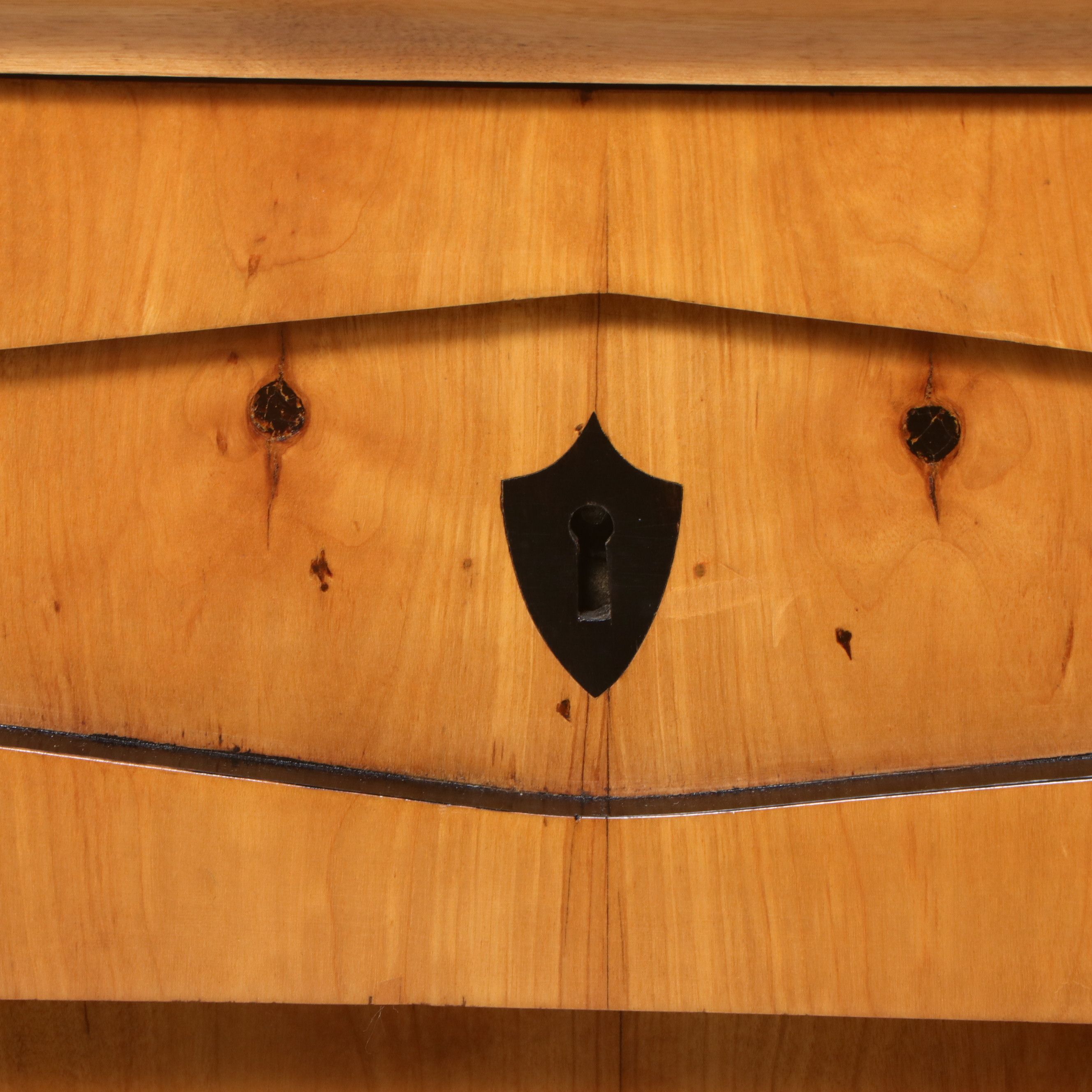 Biedermeier Birch and Ebonized Commode, Mid-19th Century