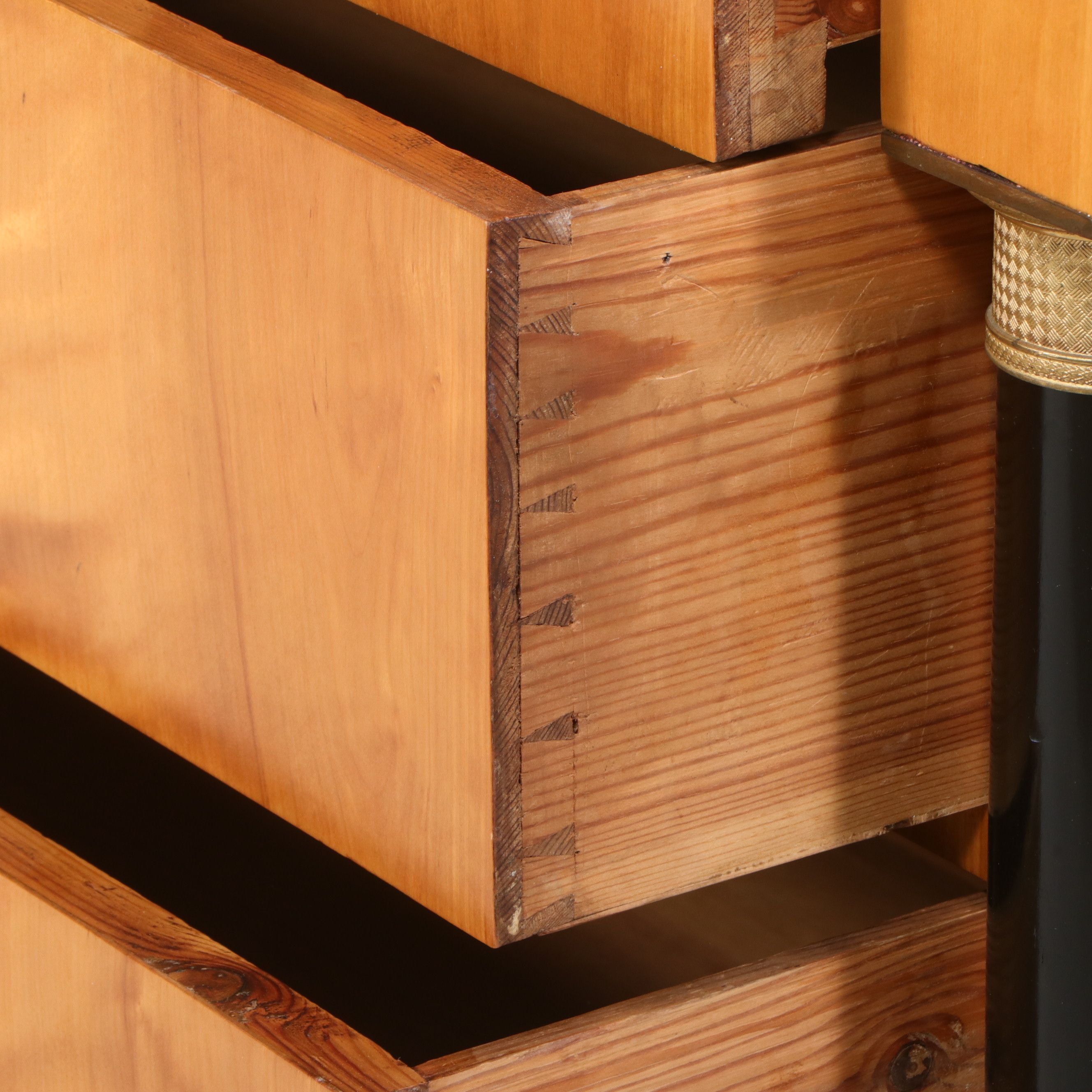 Biedermeier Birch and Ebonized Commode, Mid-19th Century