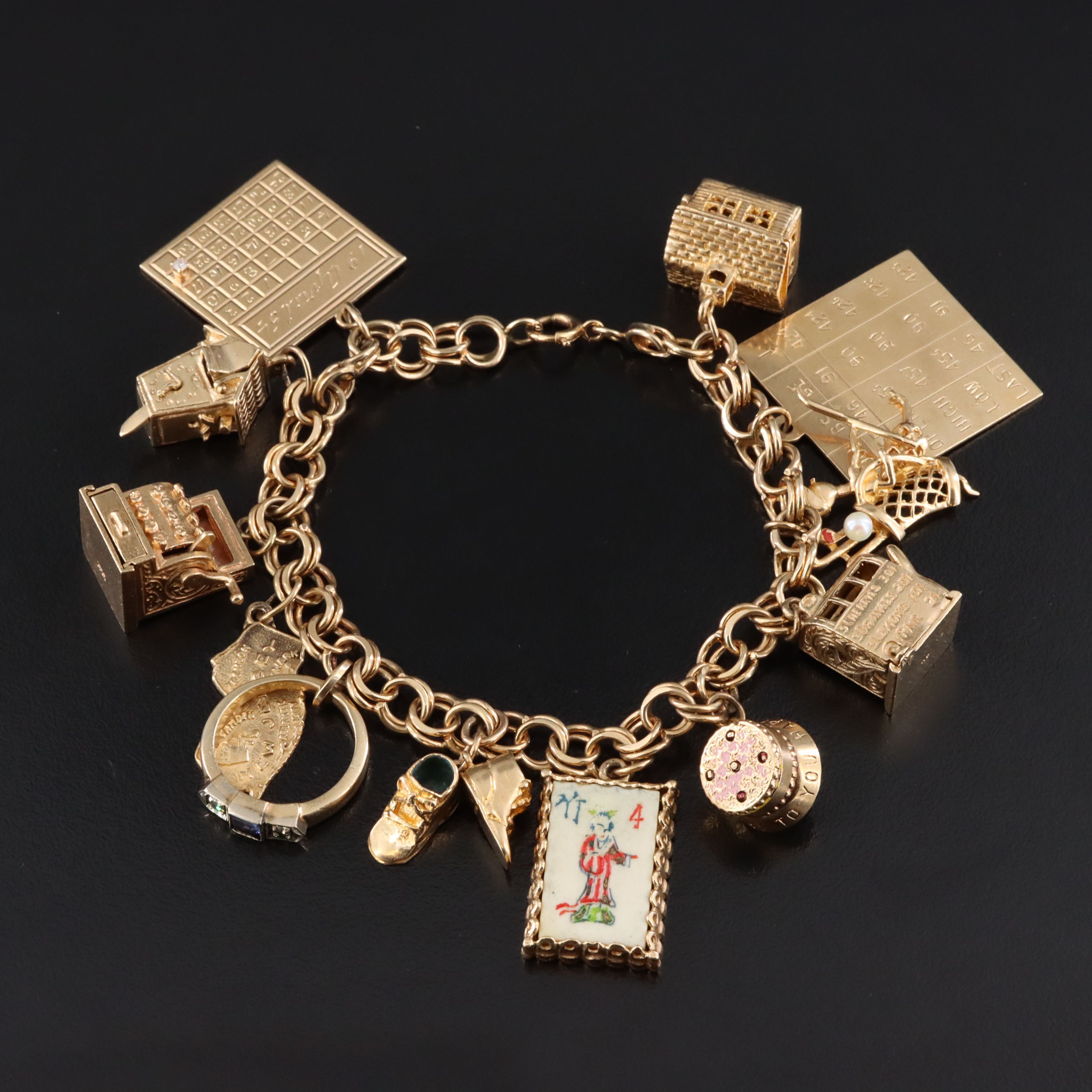 Vintage 14K Bracelet with Charms