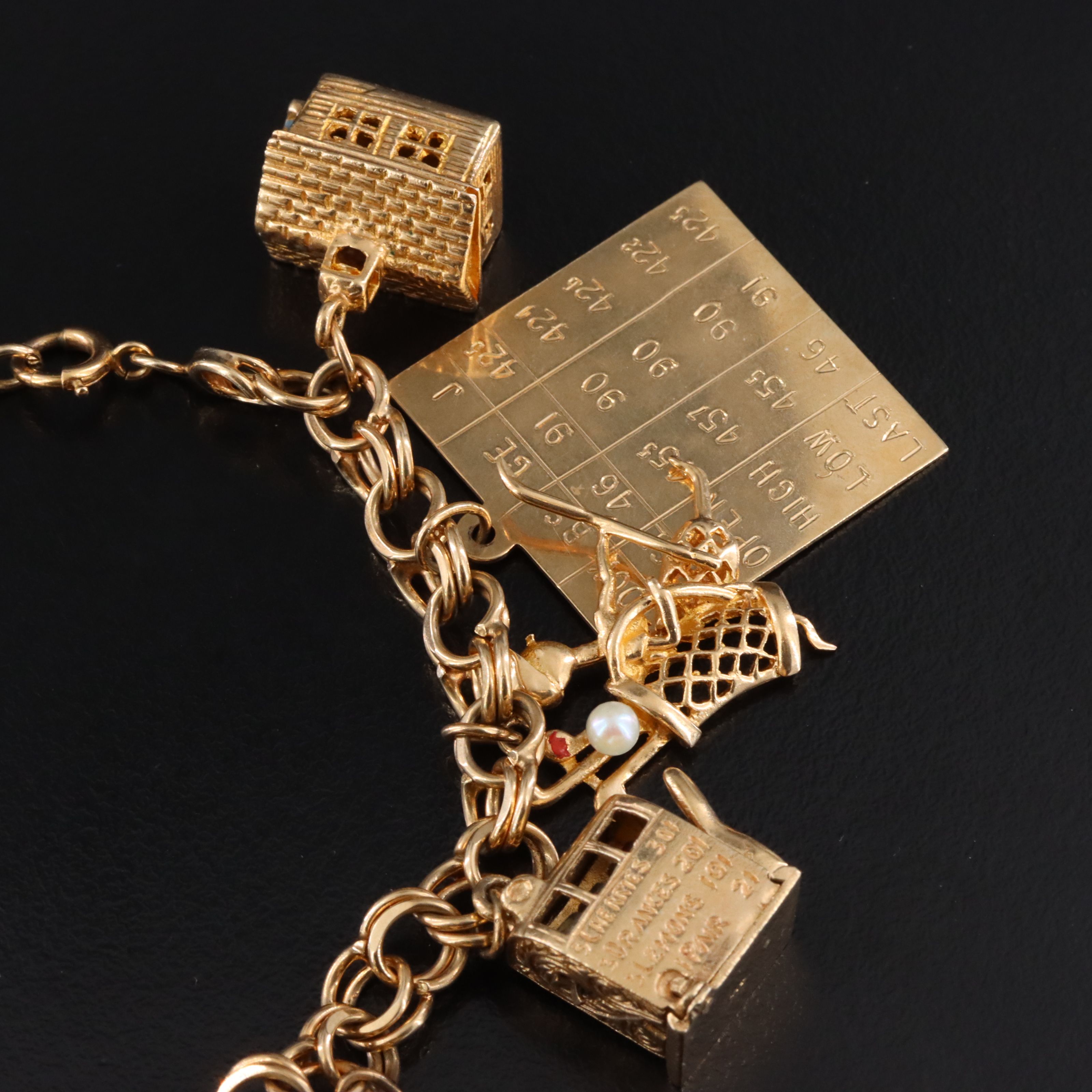 Vintage 14K Bracelet with Charms