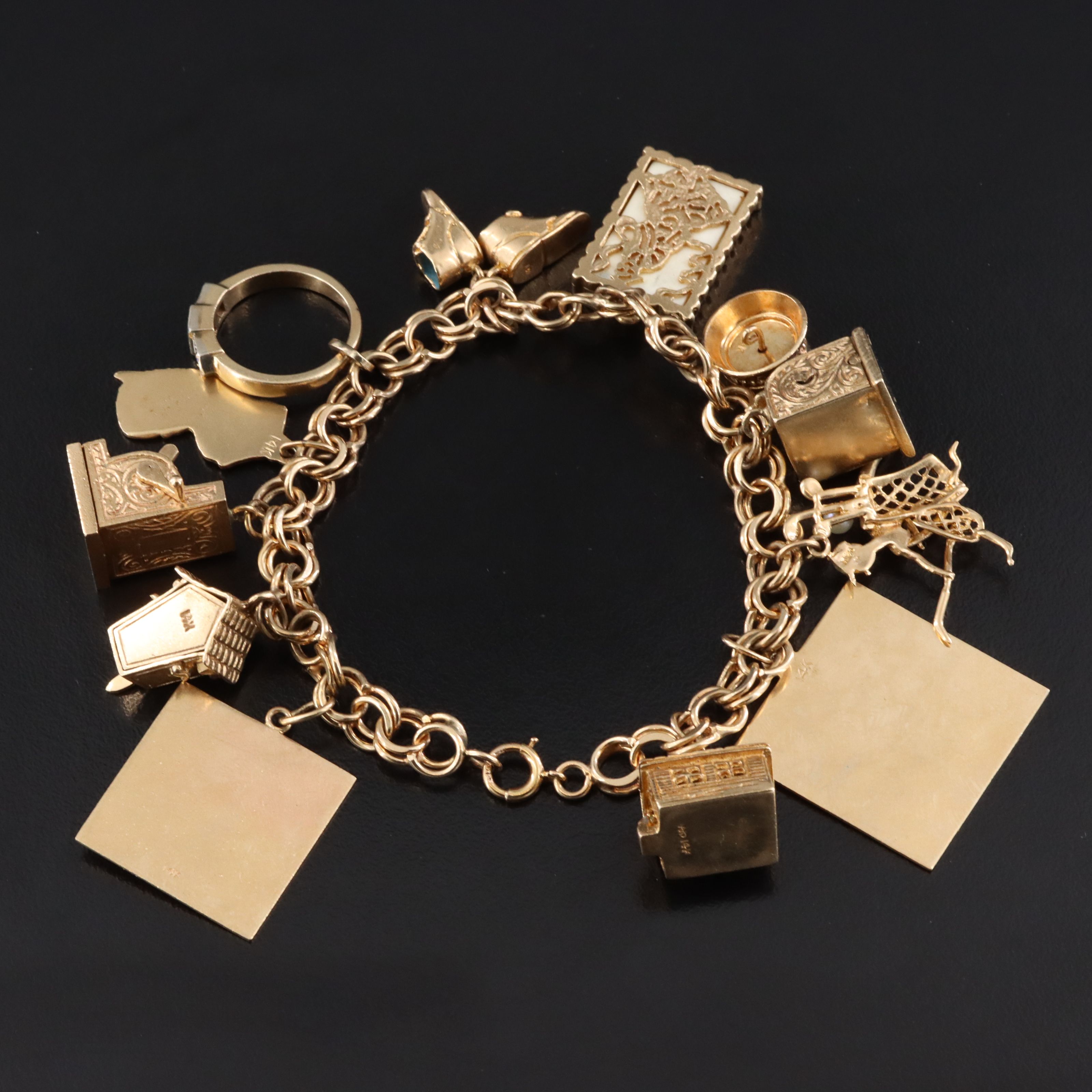 Vintage 14K Bracelet with Charms