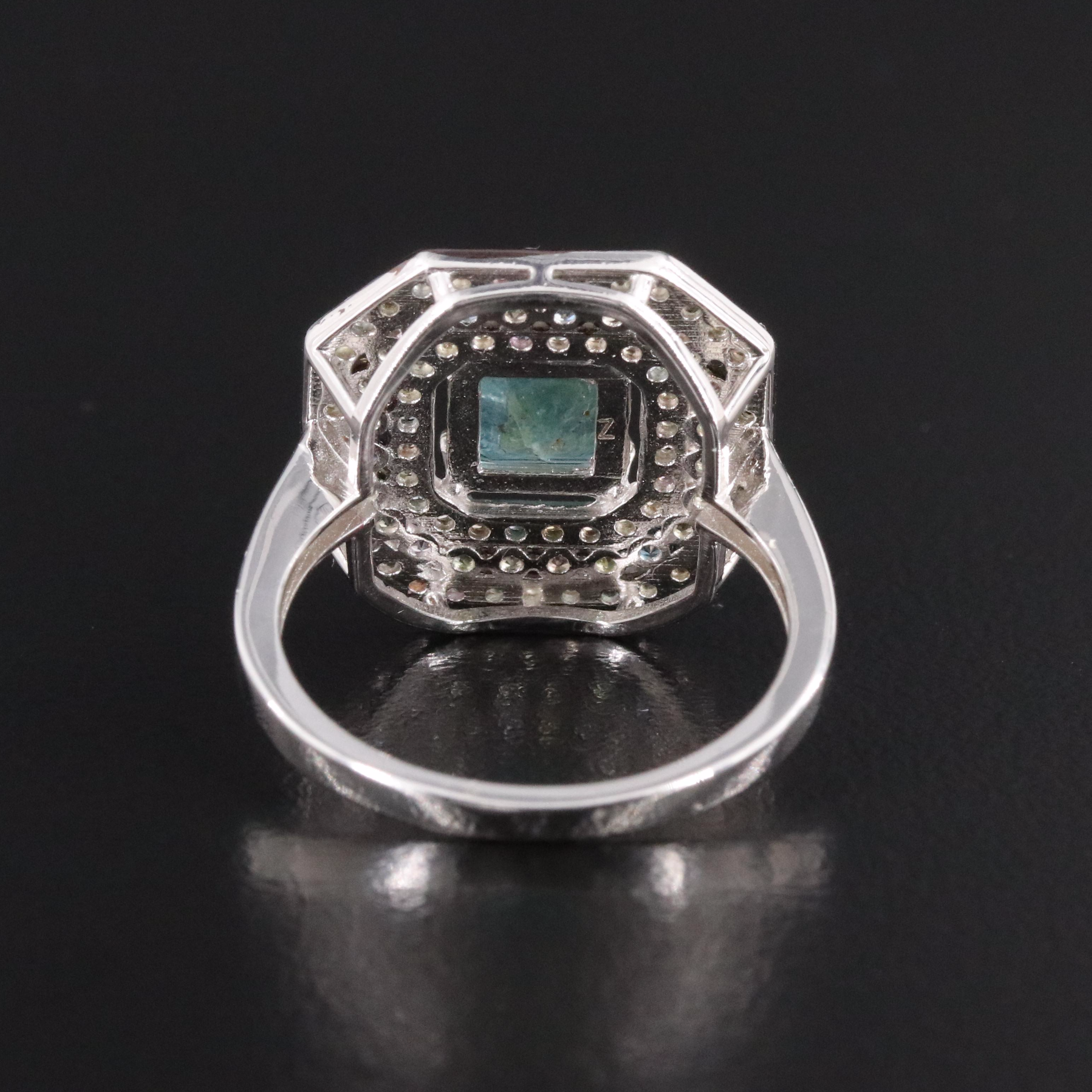 Sterling Emerald and Sapphire Ring