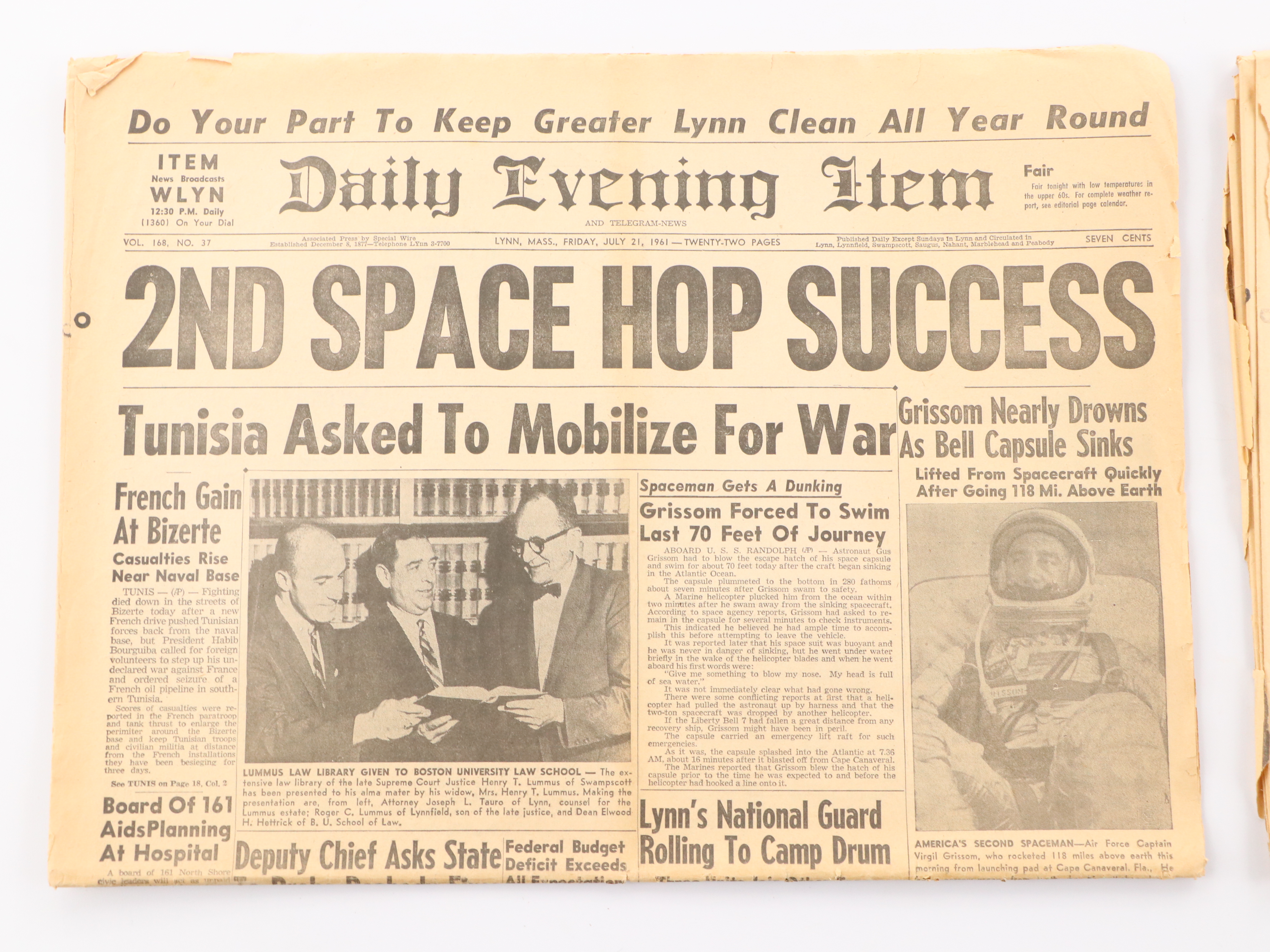"Daily Evening Item" Newspapers Featuring U.S. Space Missions, 1960s