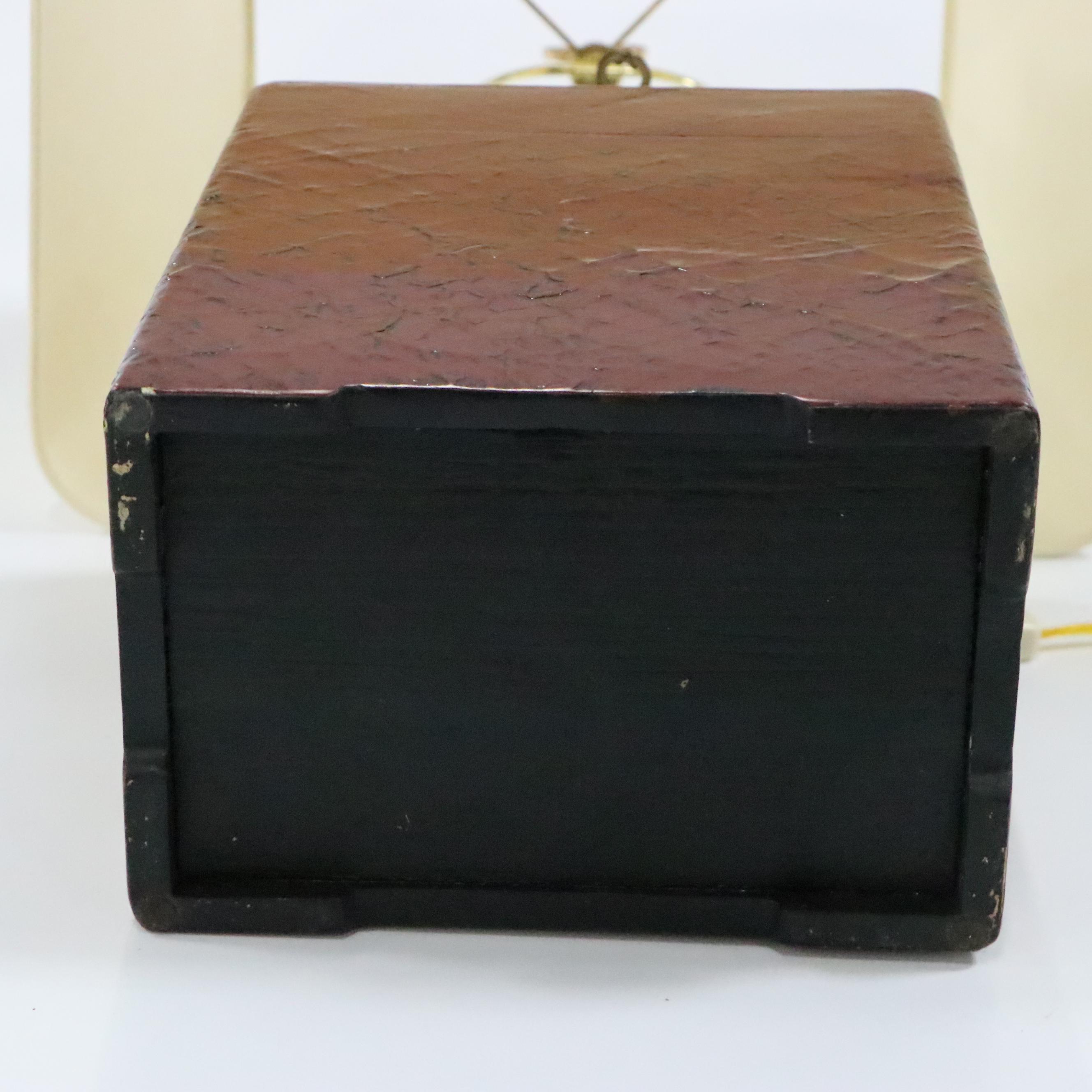 Windermere Chinese Oxblood Lacquered Table Lamp with Square Tapered Shade