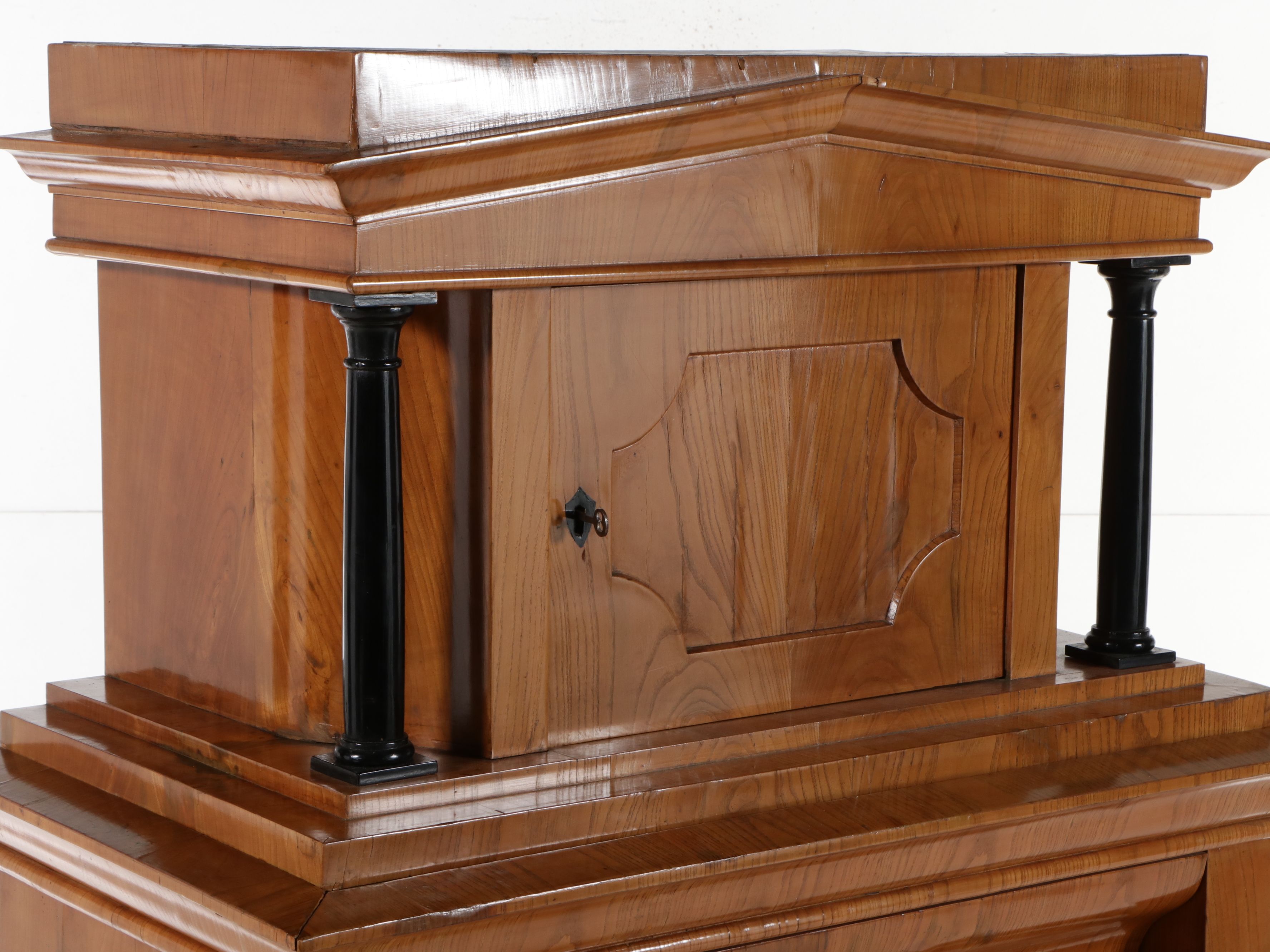 Biedermeier Hand-Cut Ash Secrétaire à Abattant, 19th Century