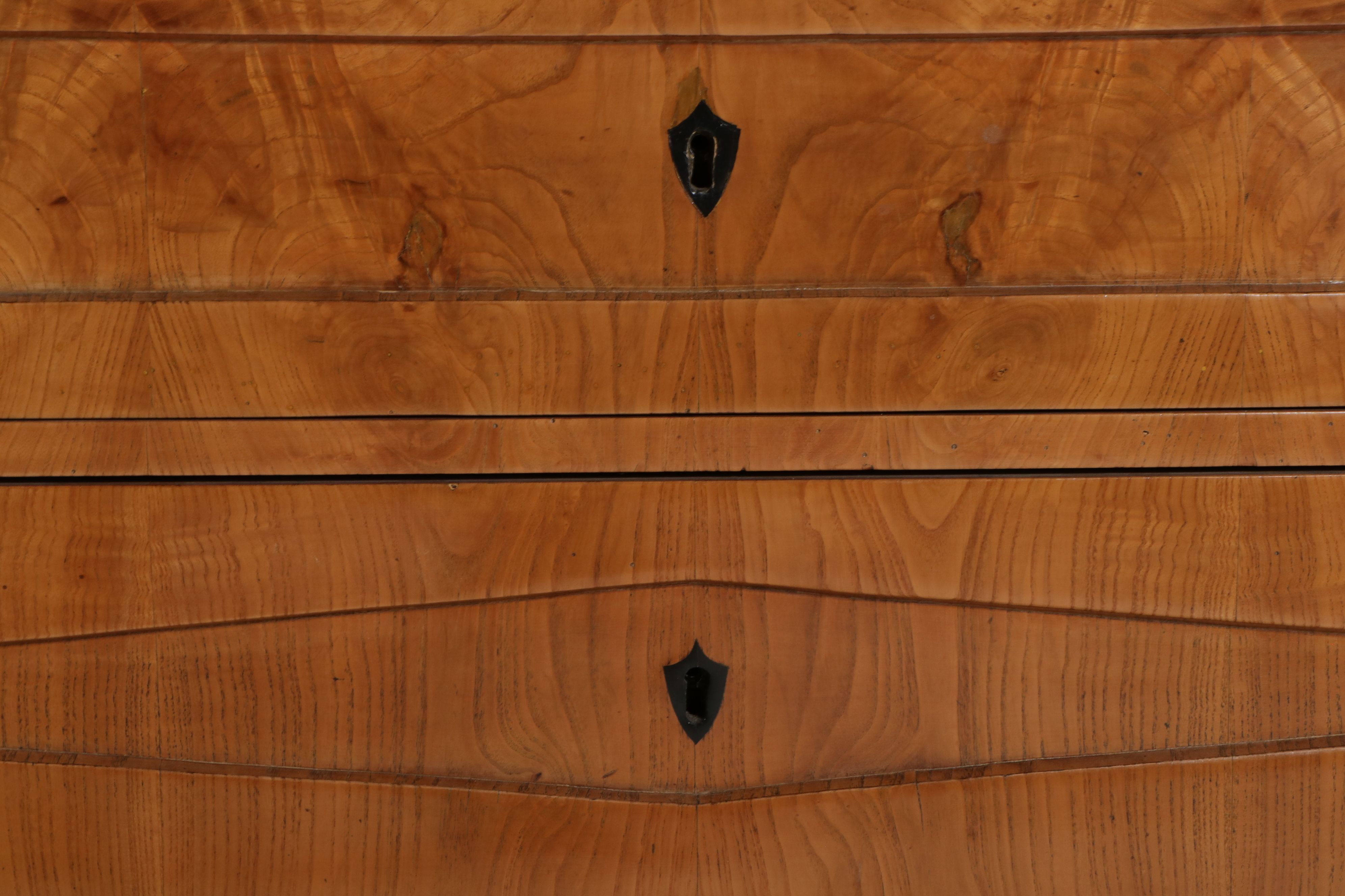 Biedermeier Hand-Cut Ash Secrétaire à Abattant, 19th Century