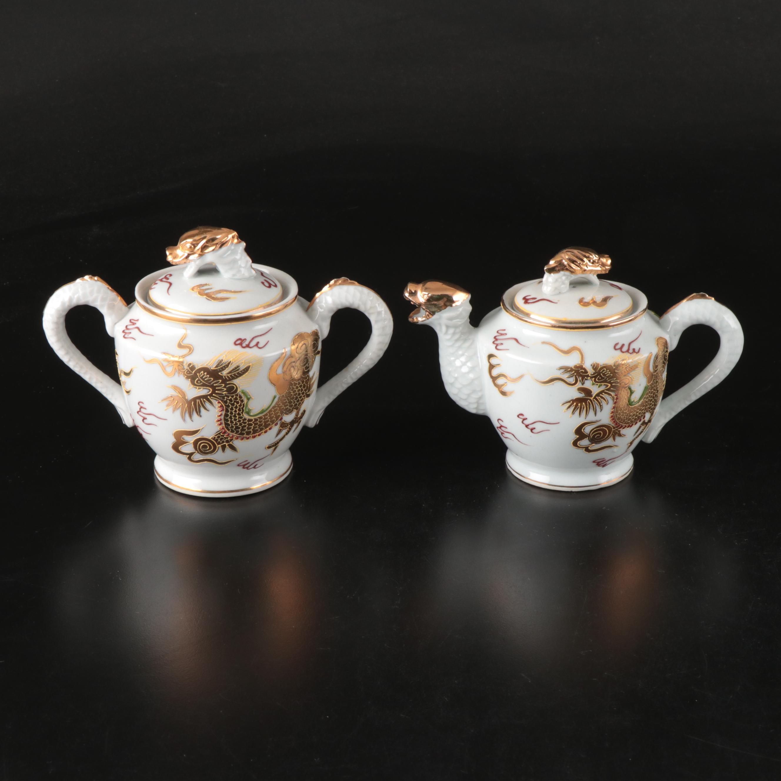 Japanese Moriage Dragonware Porcelain Salad Plates, Teacups and More