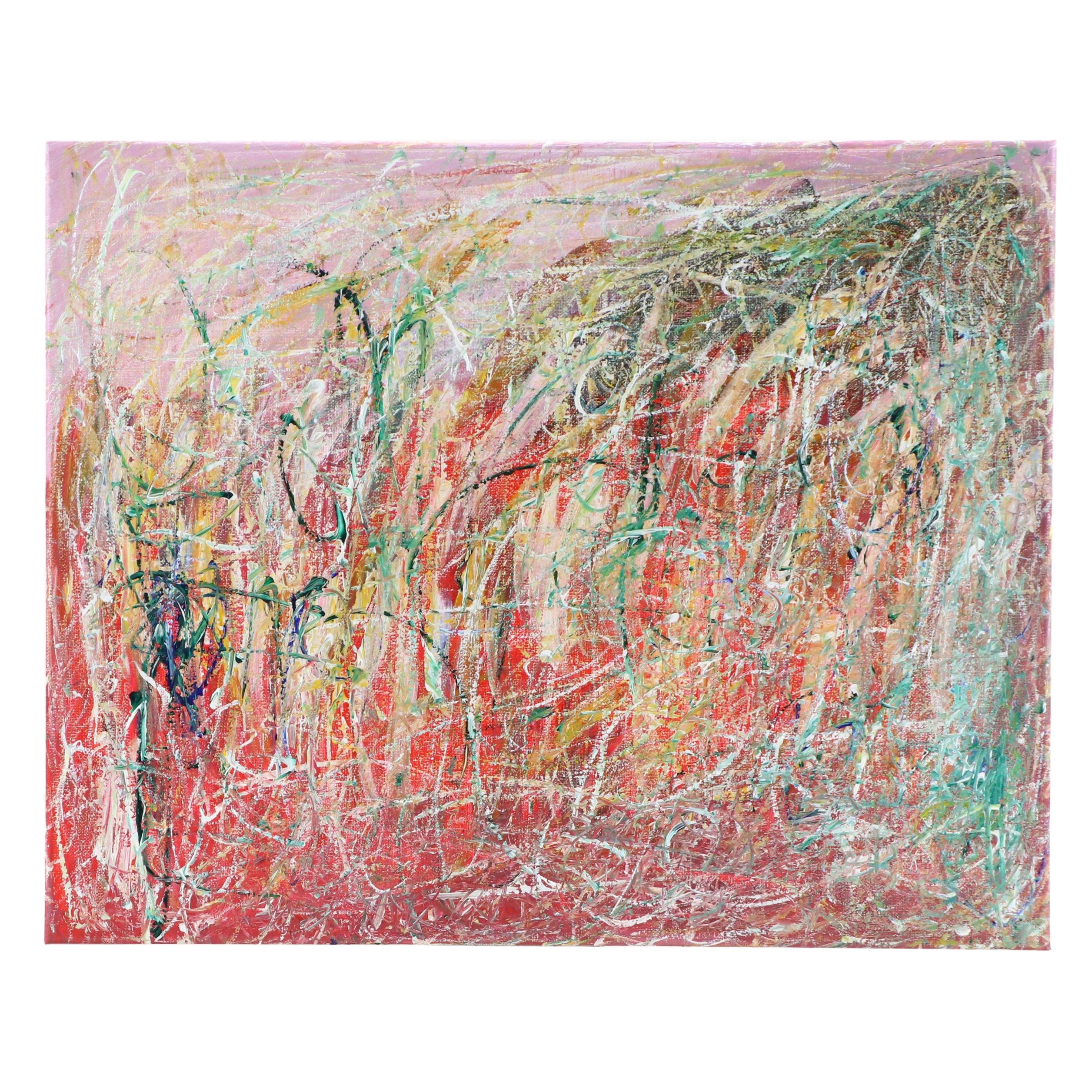 Saul Gefen Abstract Acrylic Painting, 2026