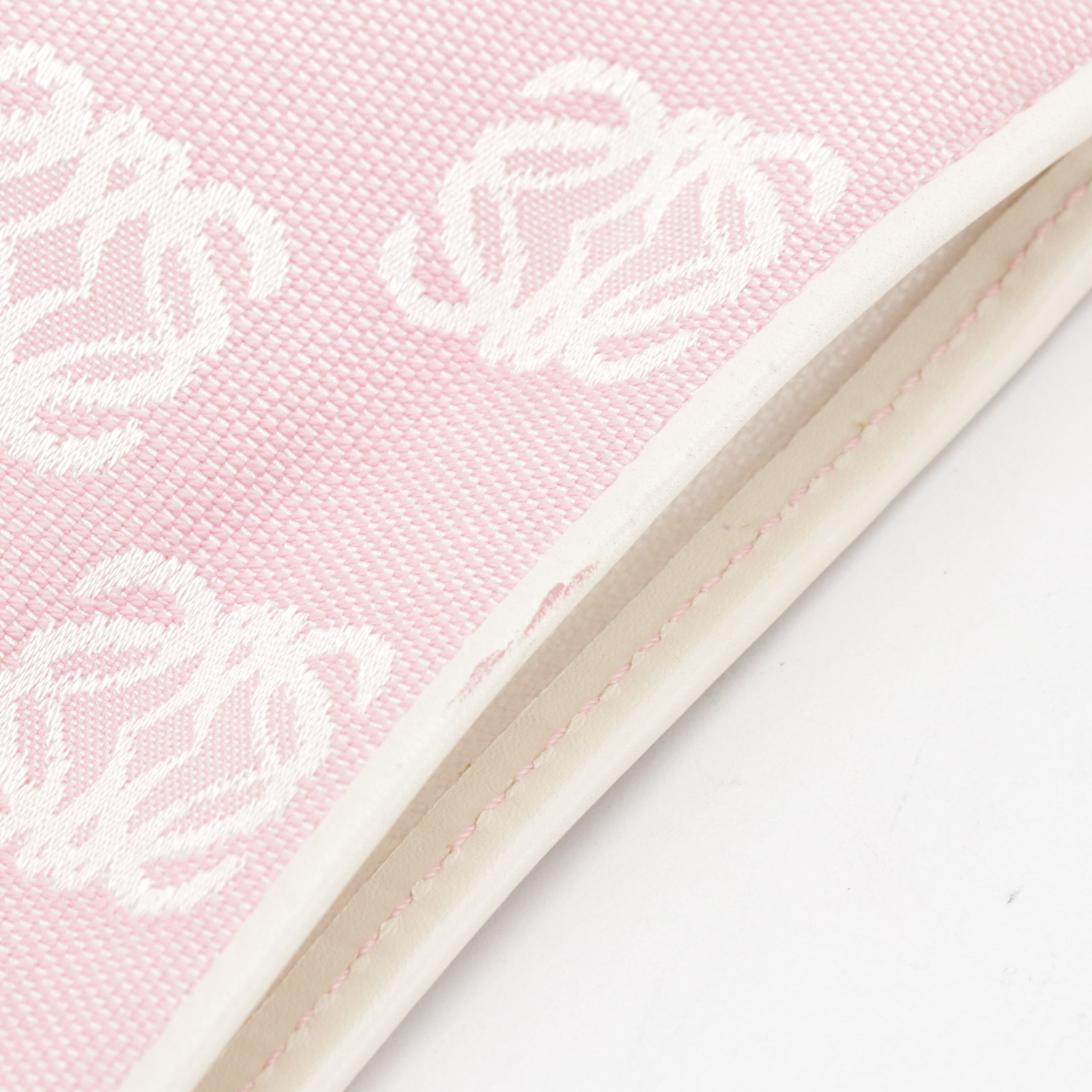 Loewe Pink Anagram Canvas and White Leather Shoulder Bag