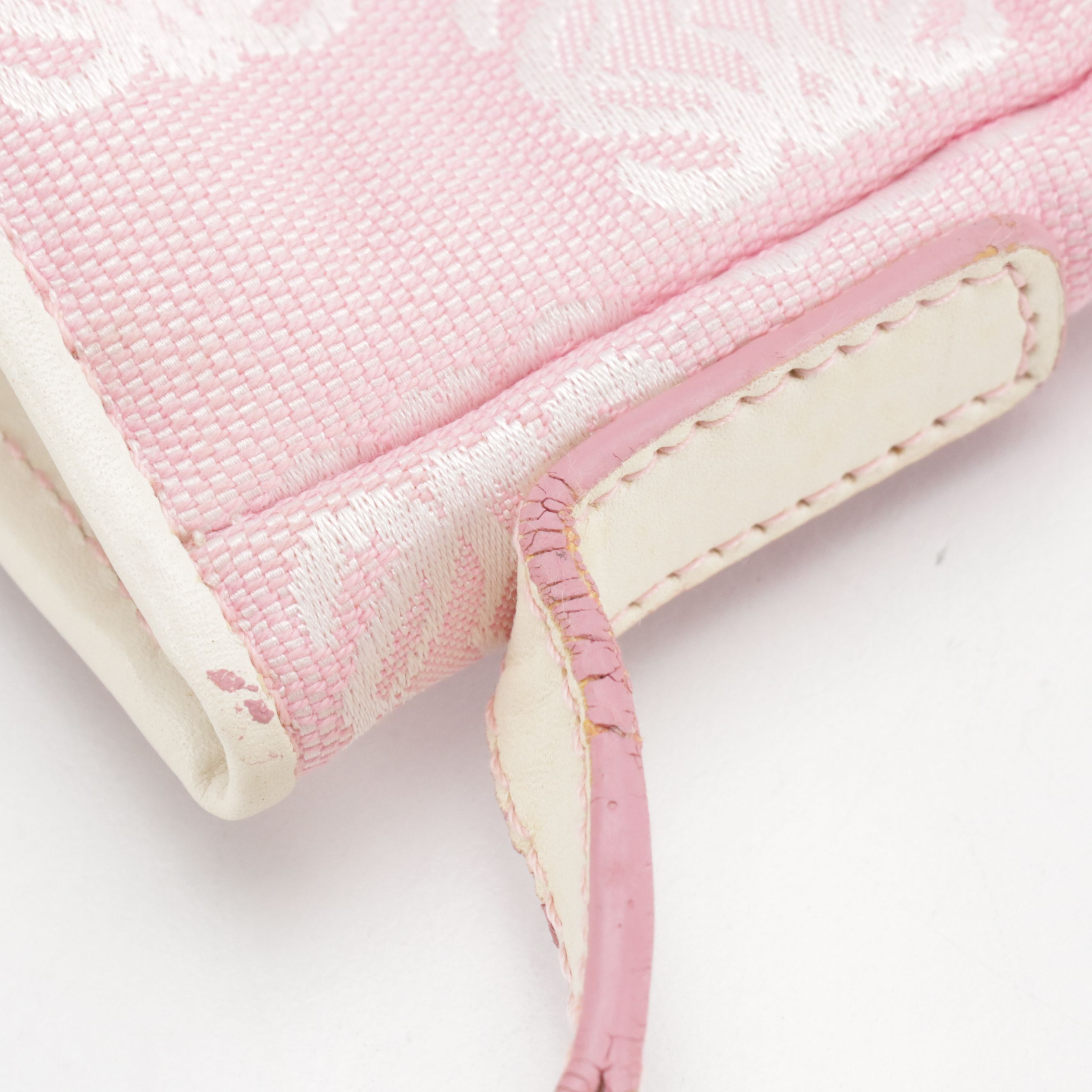 Loewe Pink Anagram Canvas and White Leather Shoulder Bag