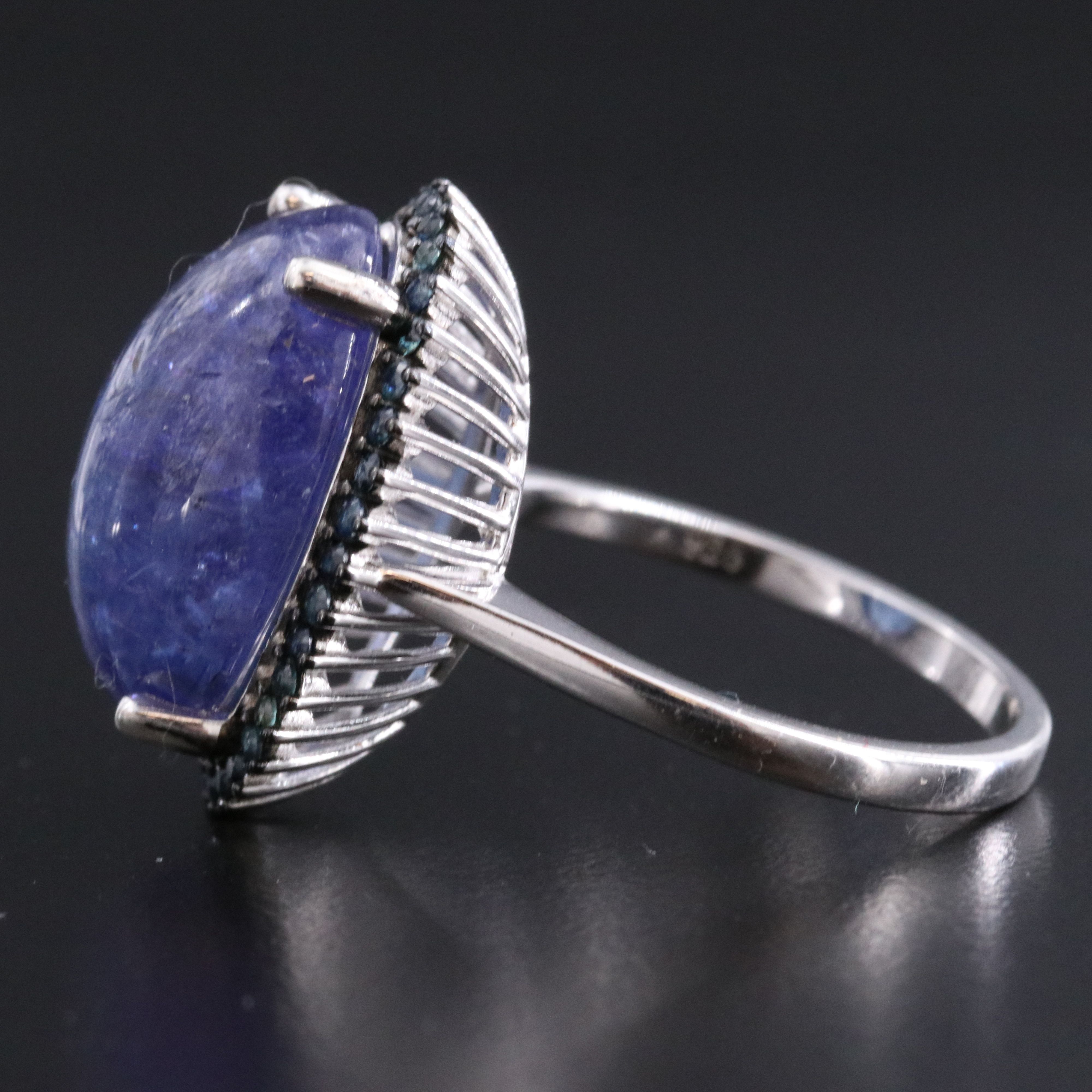 Sterling Tanzanite and Sapphire Ring