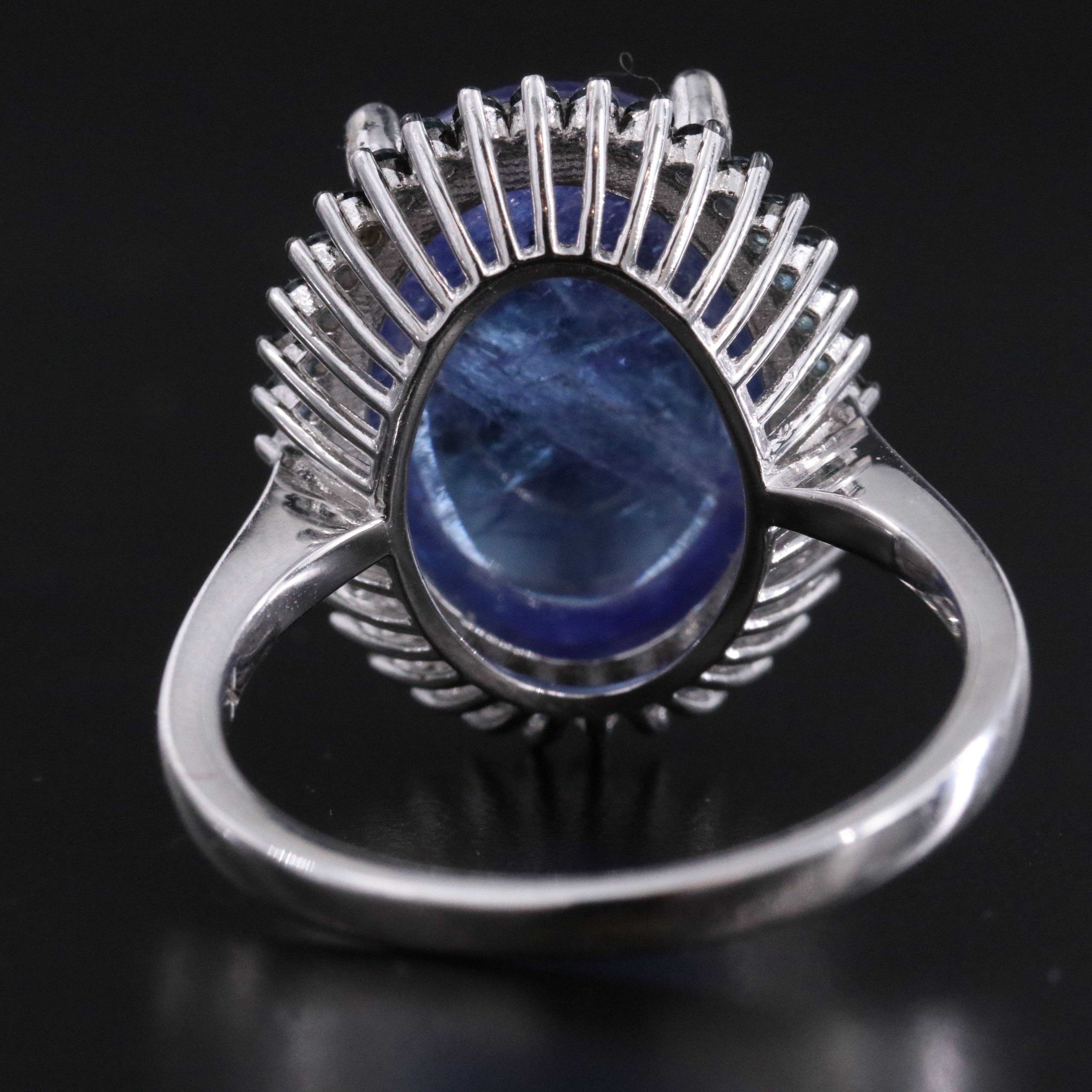 Sterling Tanzanite and Sapphire Ring