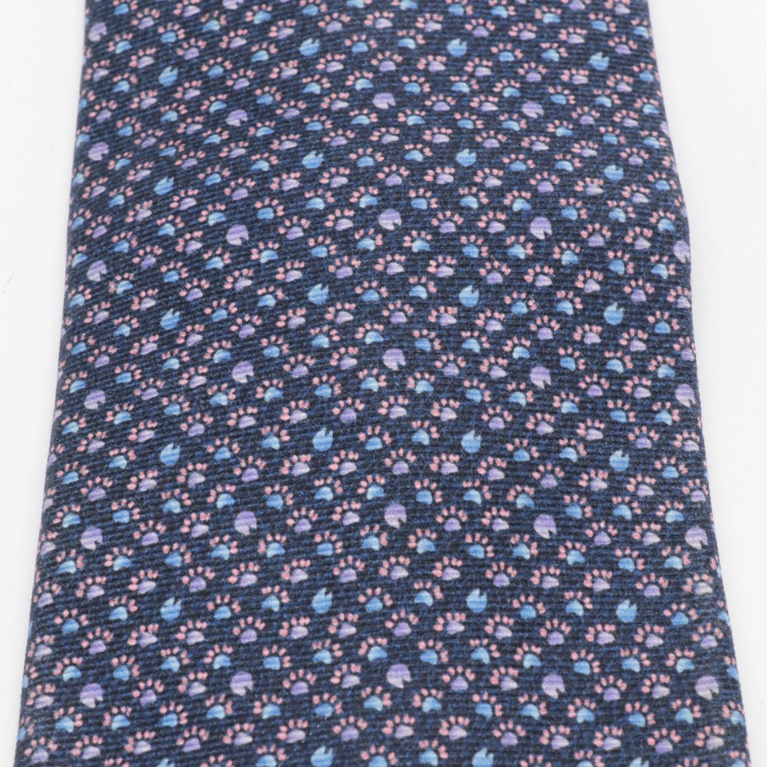 BVLGARI Seven-Fold Hoof and Paw Print Tall Necktie in Silk Jacquard
