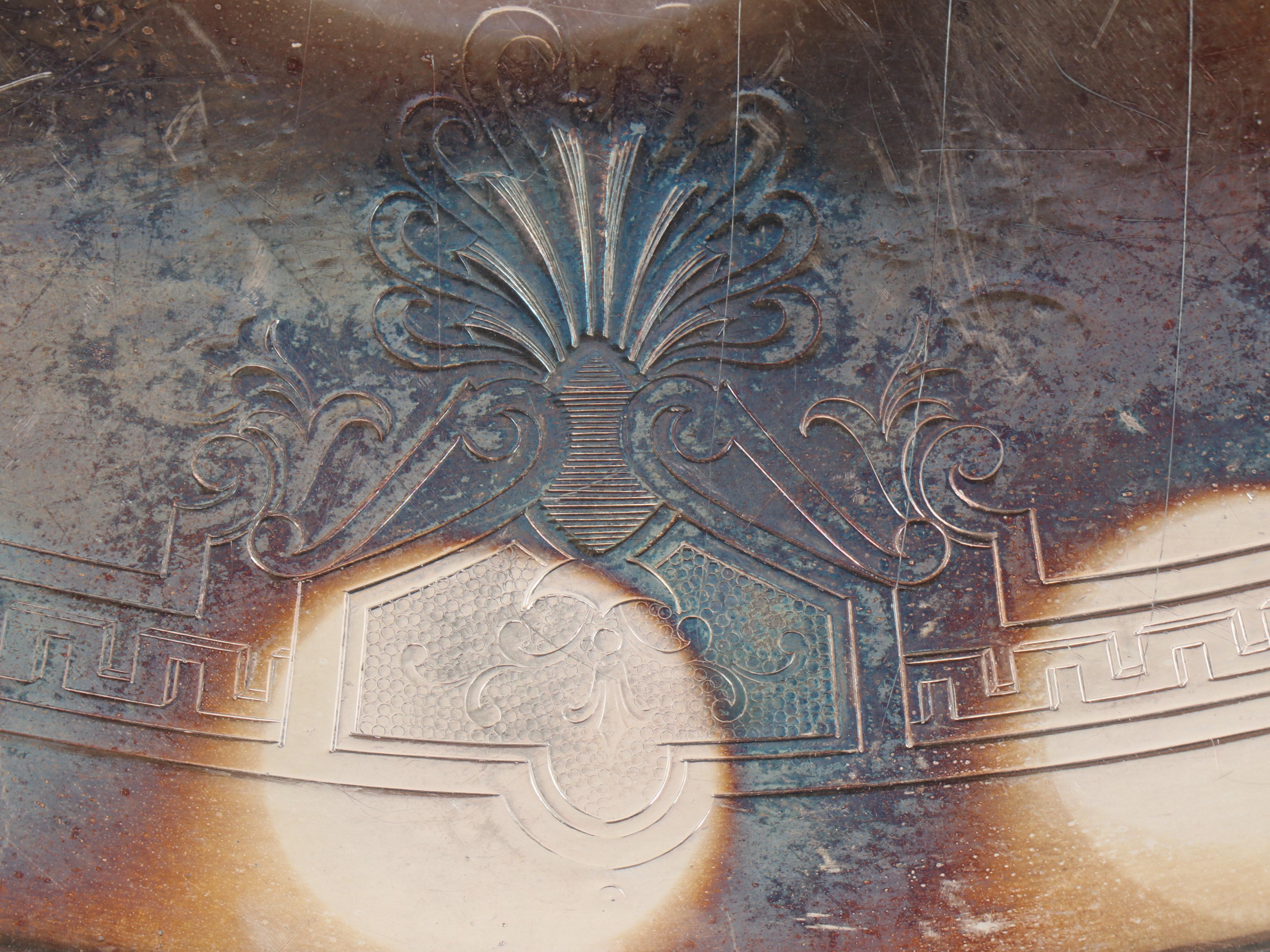 Lunt Silversmiths Silver Plate Butler's Tray with Other Ornate Handled Tray