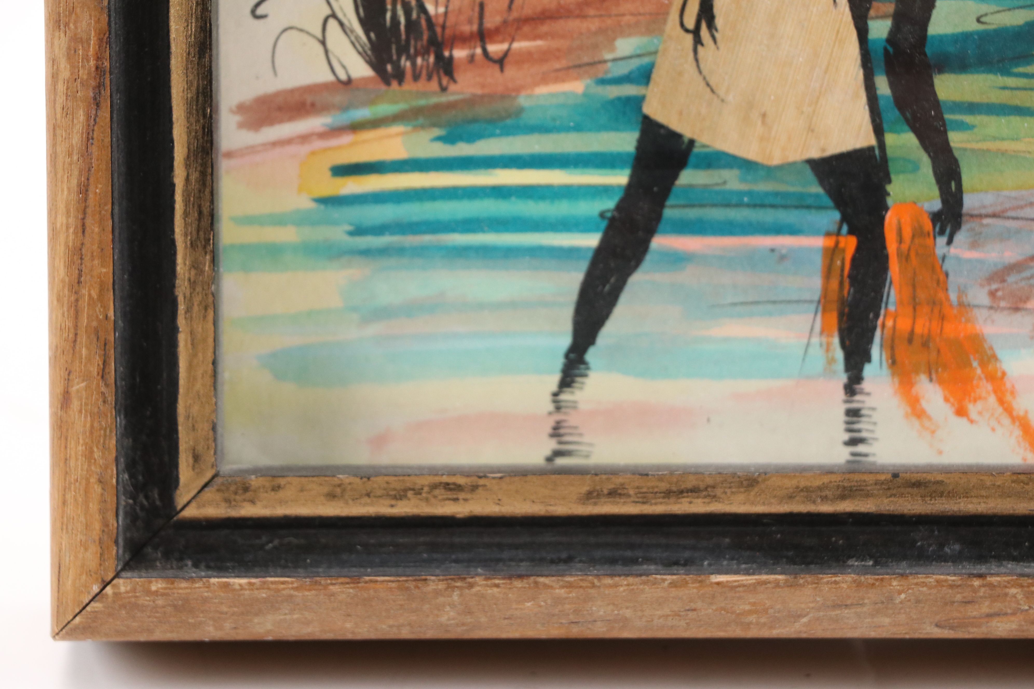 Alàbbé Mixed Media Drawing Haitian Genre Scene