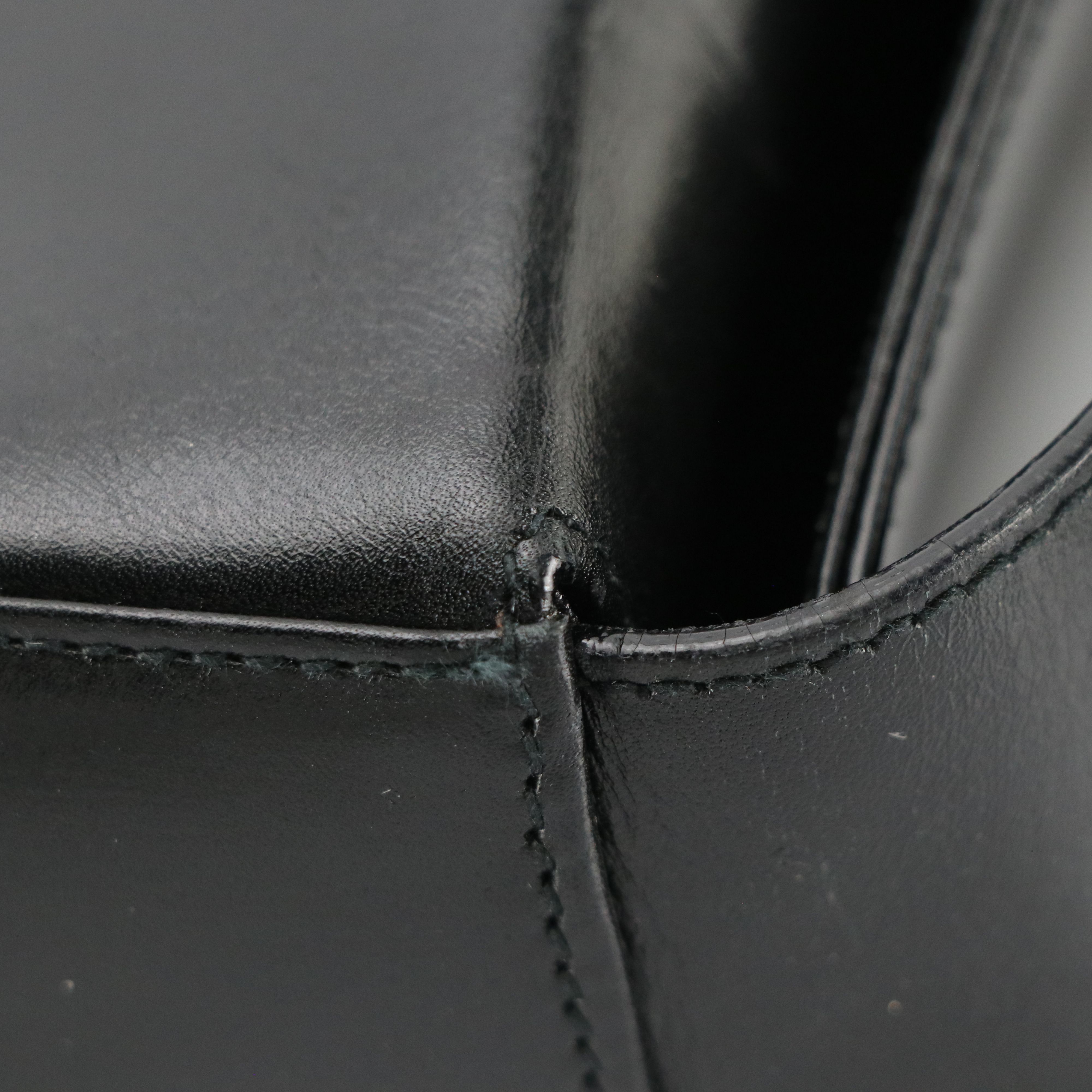 Salvatore Ferragamo Gancini Closure Shoulder Bag in Black Leather