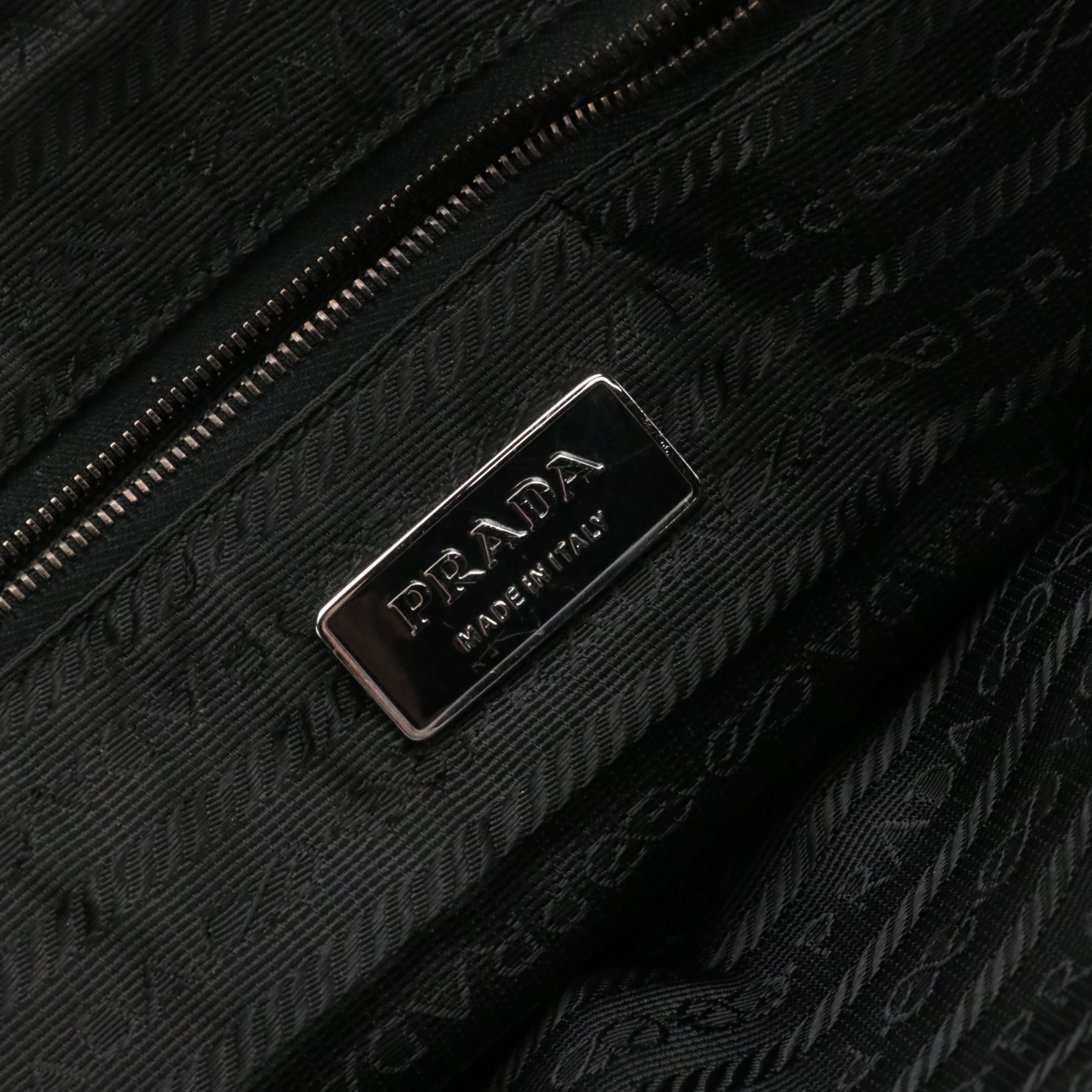 Prada Purple Leather and Beige Canvas Bauletto Shoulder Bag