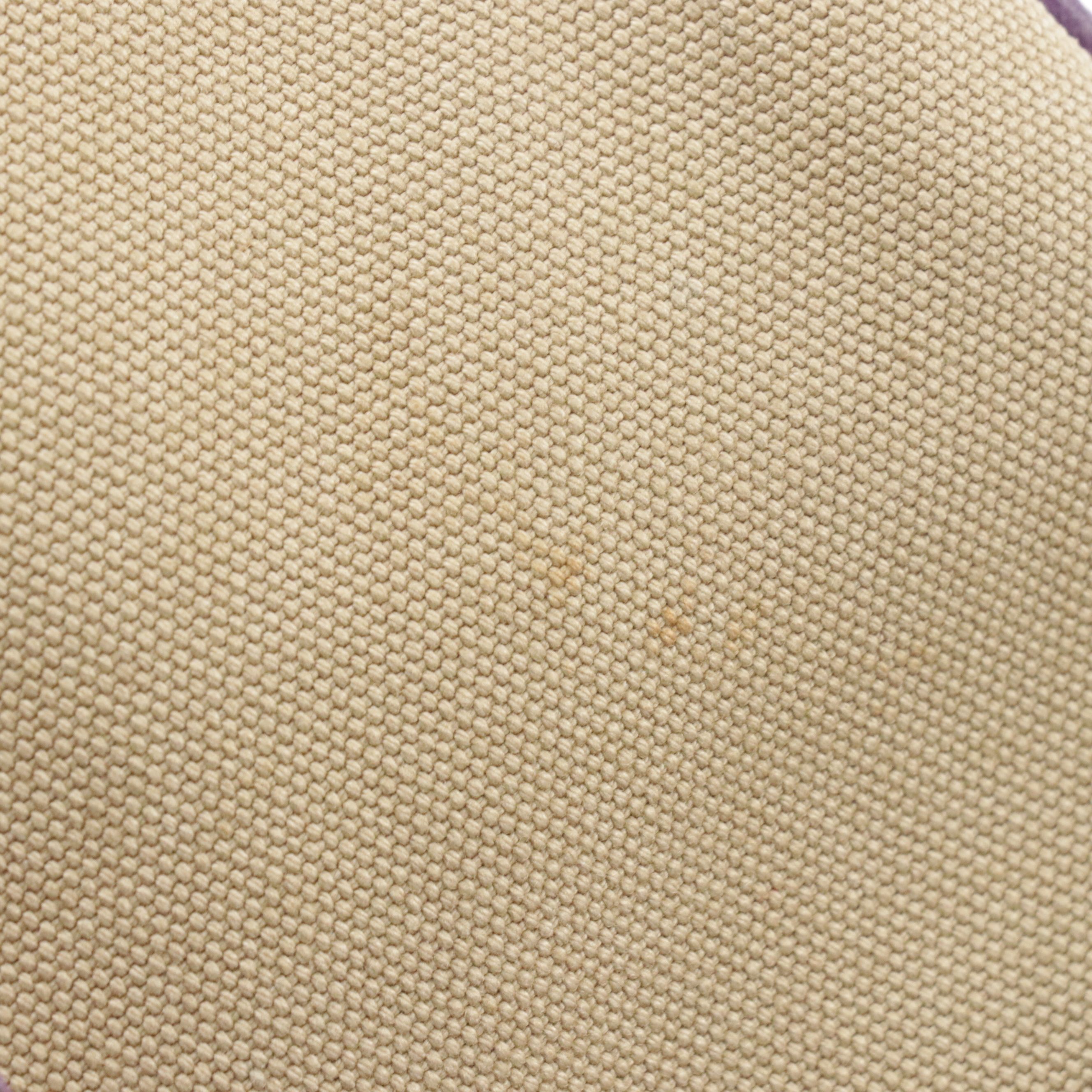 Prada Purple Leather and Beige Canvas Bauletto Shoulder Bag