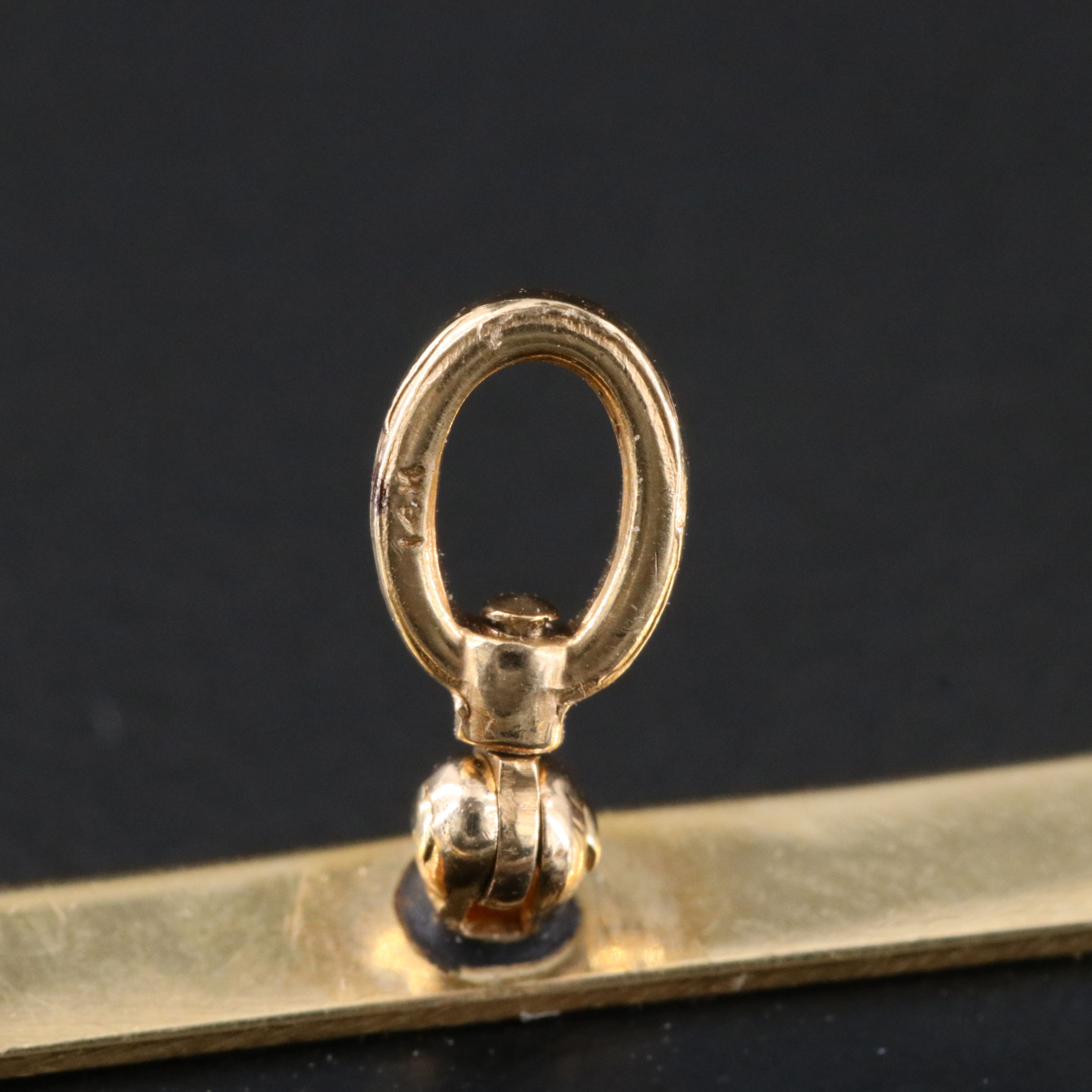 Soviet Russian 14K Lacquer Palekh Dancer Converter Brooch