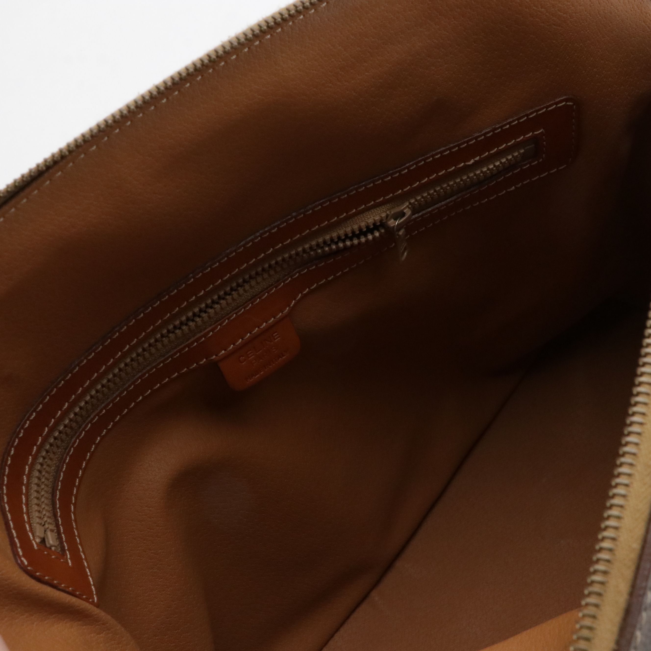 Celine Medium Dome Top Handle Bag in Dark Brown Macadam Canvas and Leather