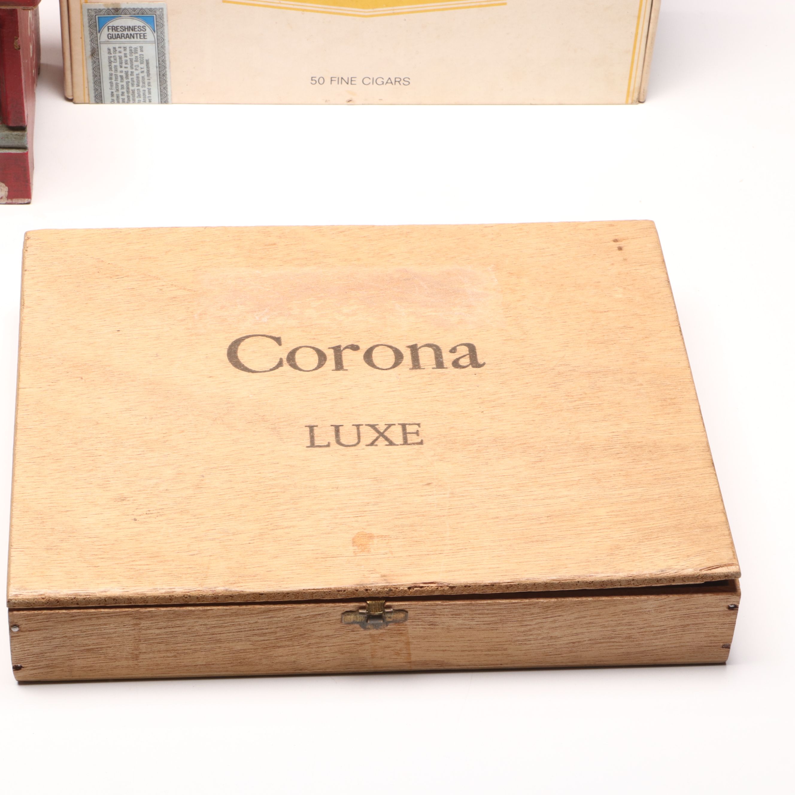 Chesterfield and Dutch Masters Cigar Boxes with More Vintage Decorative Boxes